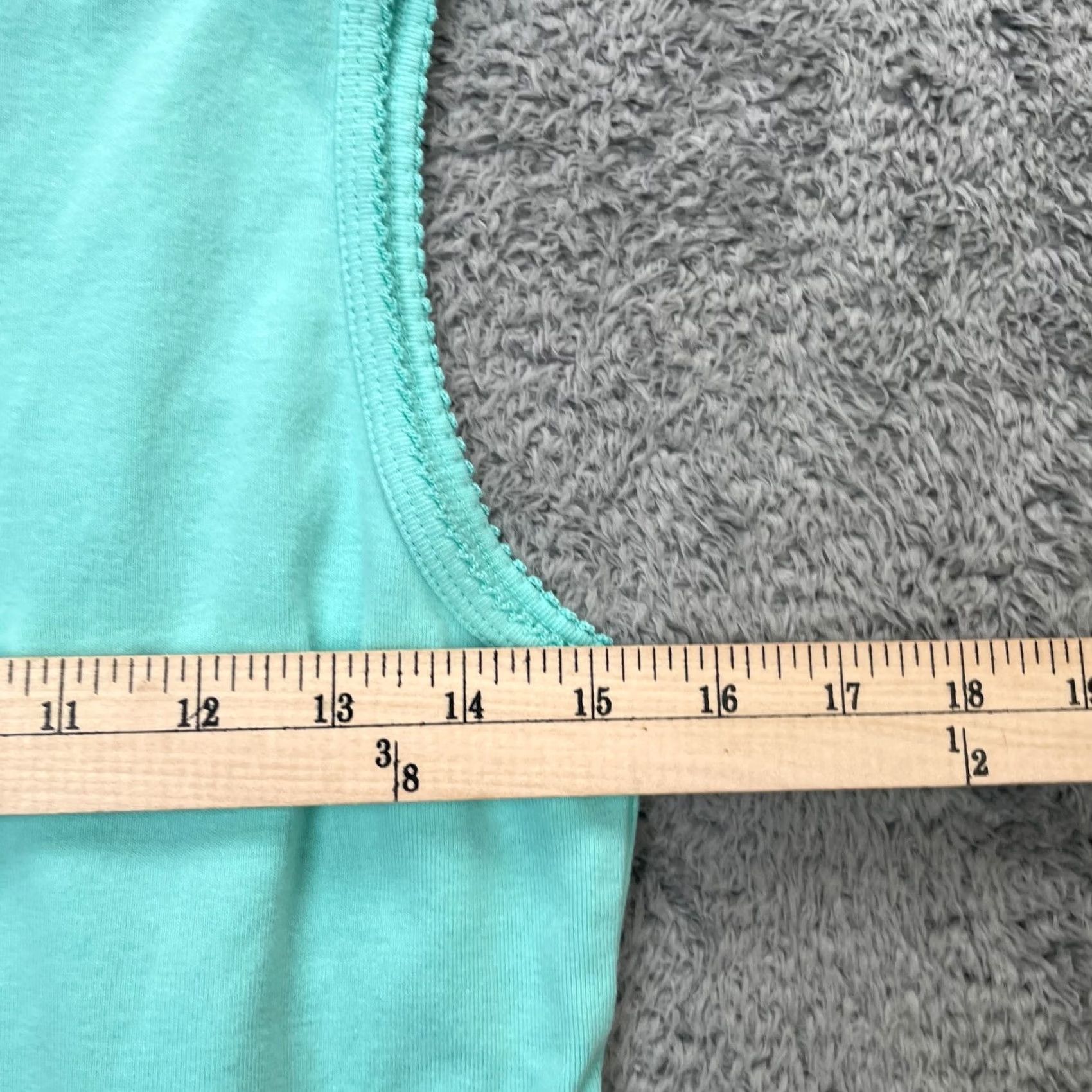 Lands' End Lands' End Top Womens S Green Tank Cotton Knit Lace Trim Casual Sleeveless Scoop Neck Cotton Women's Tank Top Shirt Basic Size S / US 4 / IT 40 - 7 Thumbnail
