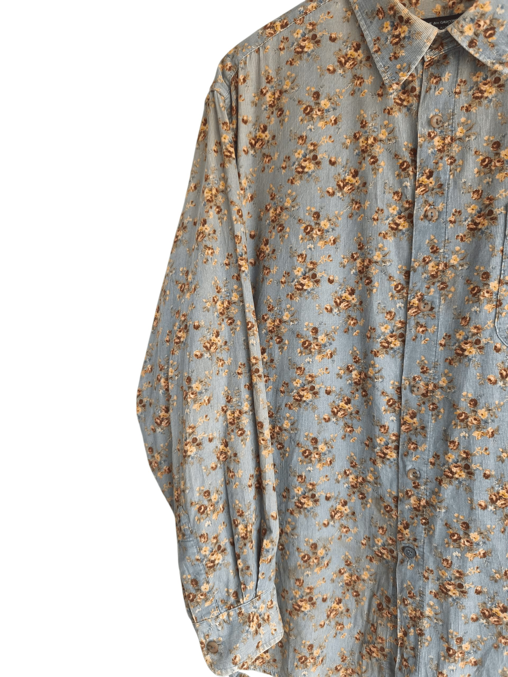 Comme des Garcons 90s Comme des Garcons Corduroy flower pattern shirt Size US XL / EU 56 / 4 - 2 Thumbnail