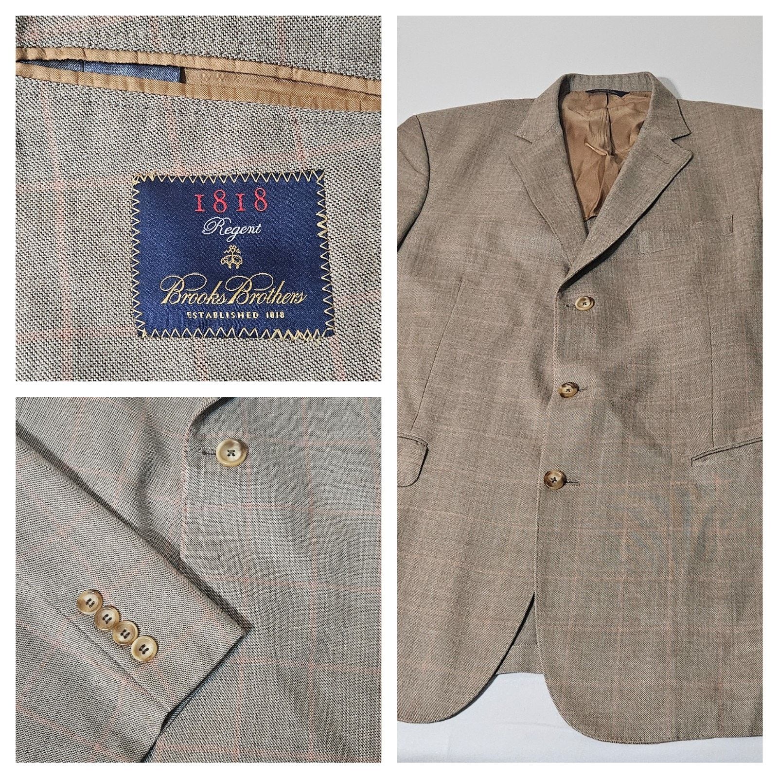 Brooks Brothers Brooks Brothers Regent wool silk linen blazer jacket 46 Size US S / EU 44-46 / 1 - 1 Thumbnail