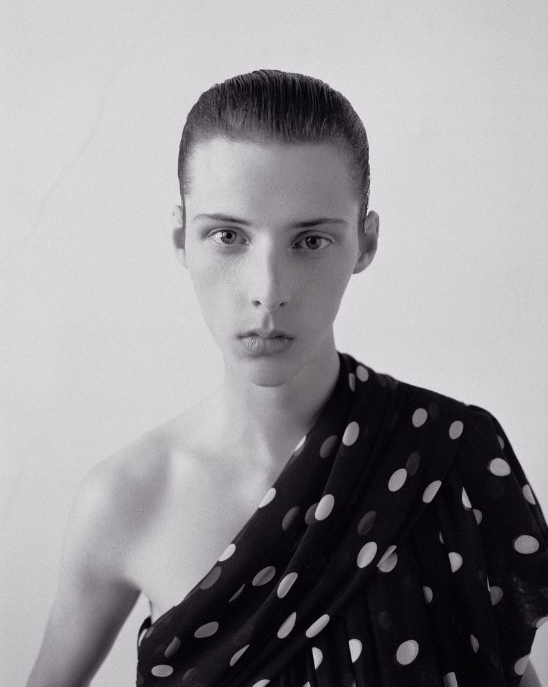 Saint Laurent Paris oc11z1225 774927 Draped Oone-Shoulder Top Dotted Silk Muslin Size US L / EU 52-54 / 3 - 2 Thumbnail