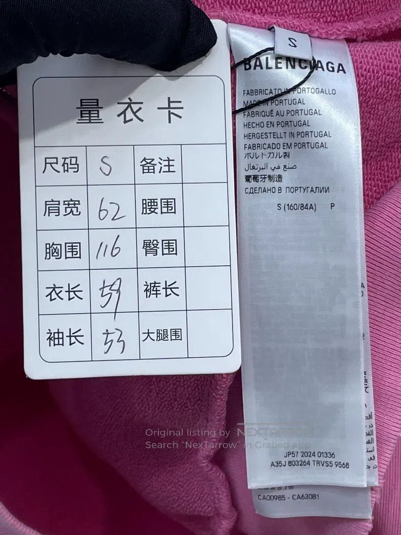 Balenciaga Balenciaga Pink Sticker Printed Long Sleeve Hooded Sweatsh Size US S / EU 44-46 / 1 - 6 Thumbnail