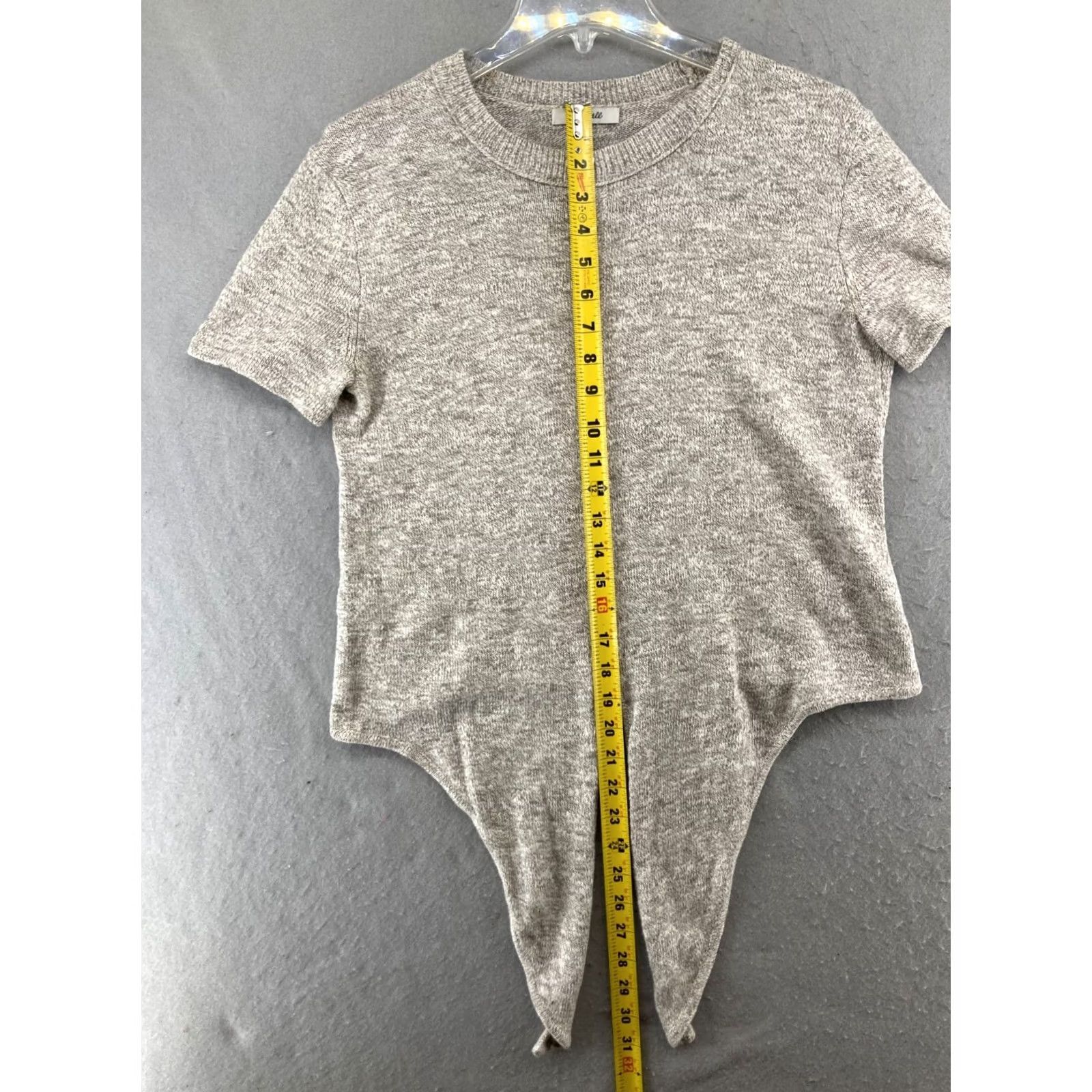 Madewell Madewell Shirt Womens S Brown Tan Short Sleeve Sweater Tie Front Preppy Boho Size S / US 4 / IT 40 - 3 Thumbnail
