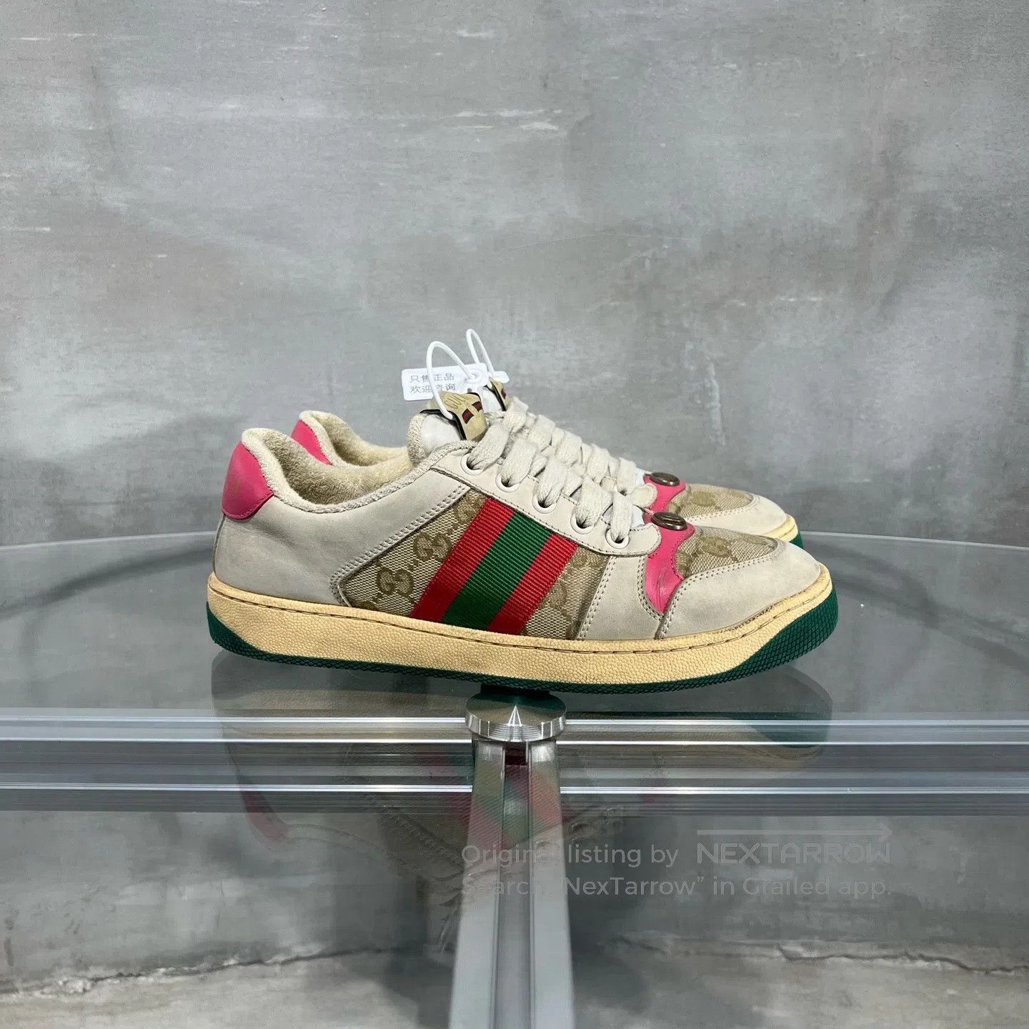 Gucci Guicci Dirty shoes with a pink tail Size US 6.5 / IT 36.5 - 2 Thumbnail