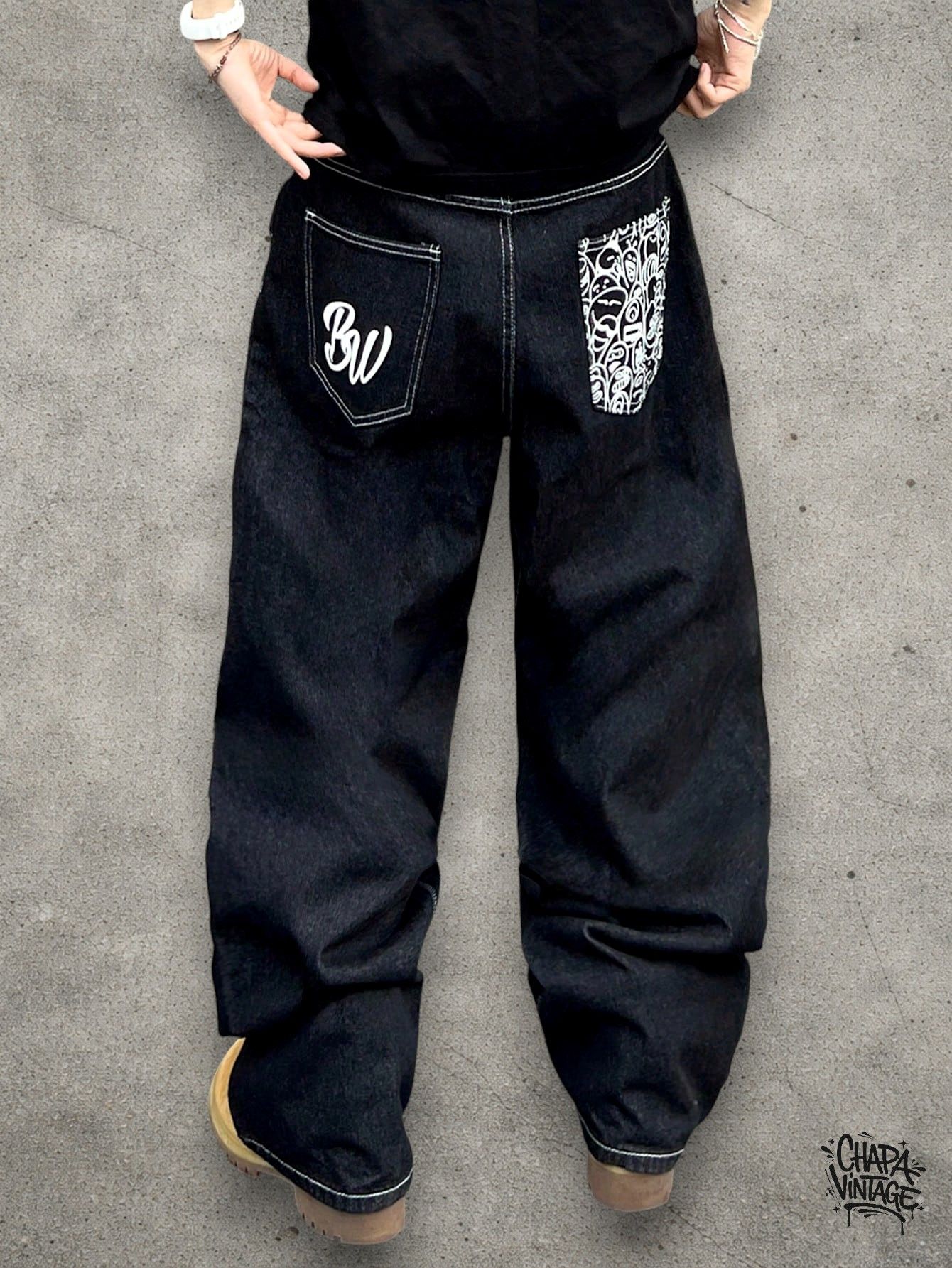 Japanese Brand Baggy dark jeans Size US 32 / EU 48 - 2 Thumbnail