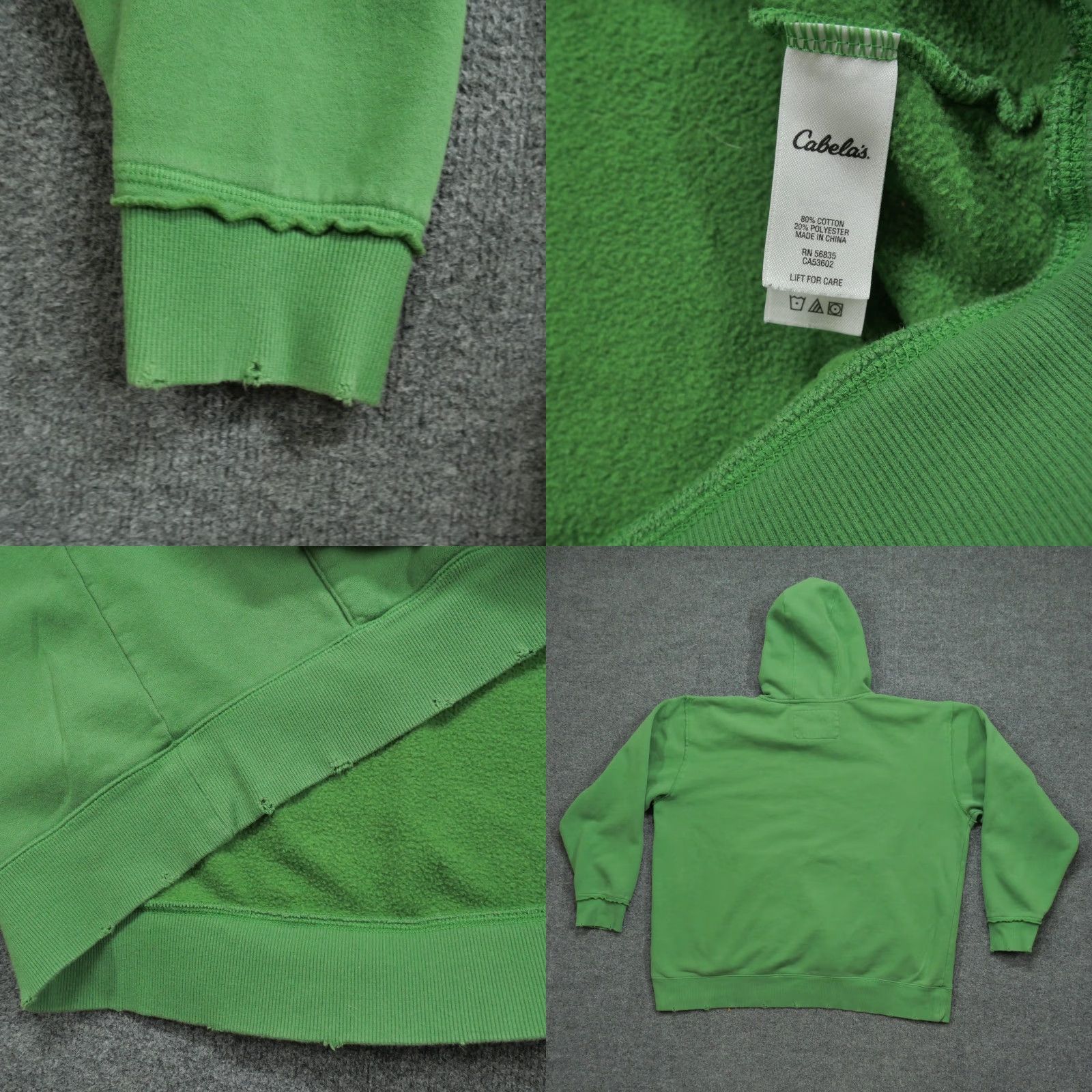 Vintage Cabela's Hoodie Adult XL Green Pullover Distressed Logo Mens Sweatshirt Size US XL / EU 56 / 4 - 8 Thumbnail