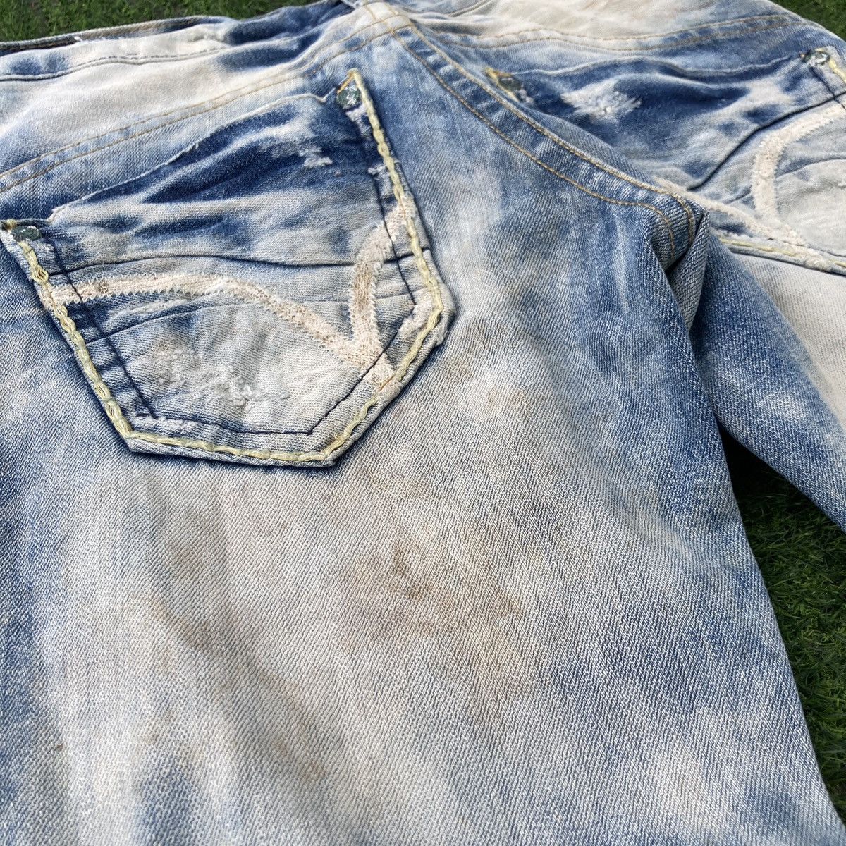 If Six Was Nine × Japanese Brand HOTCHKISS DENIM FLARED DISTRESSED JEANS Size US 28 / EU 44 - 11 Thumbnail