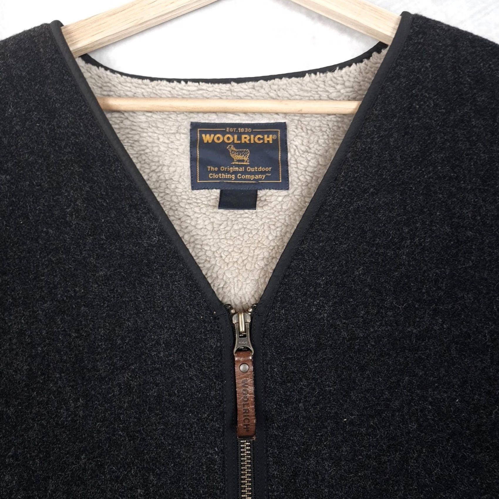 Vintage Woolrich Vest Mens M Gray Wool Sherpa Fleece Lined Full Zip Hiking Size US M / EU 48-50 / 2 - 2 Thumbnail