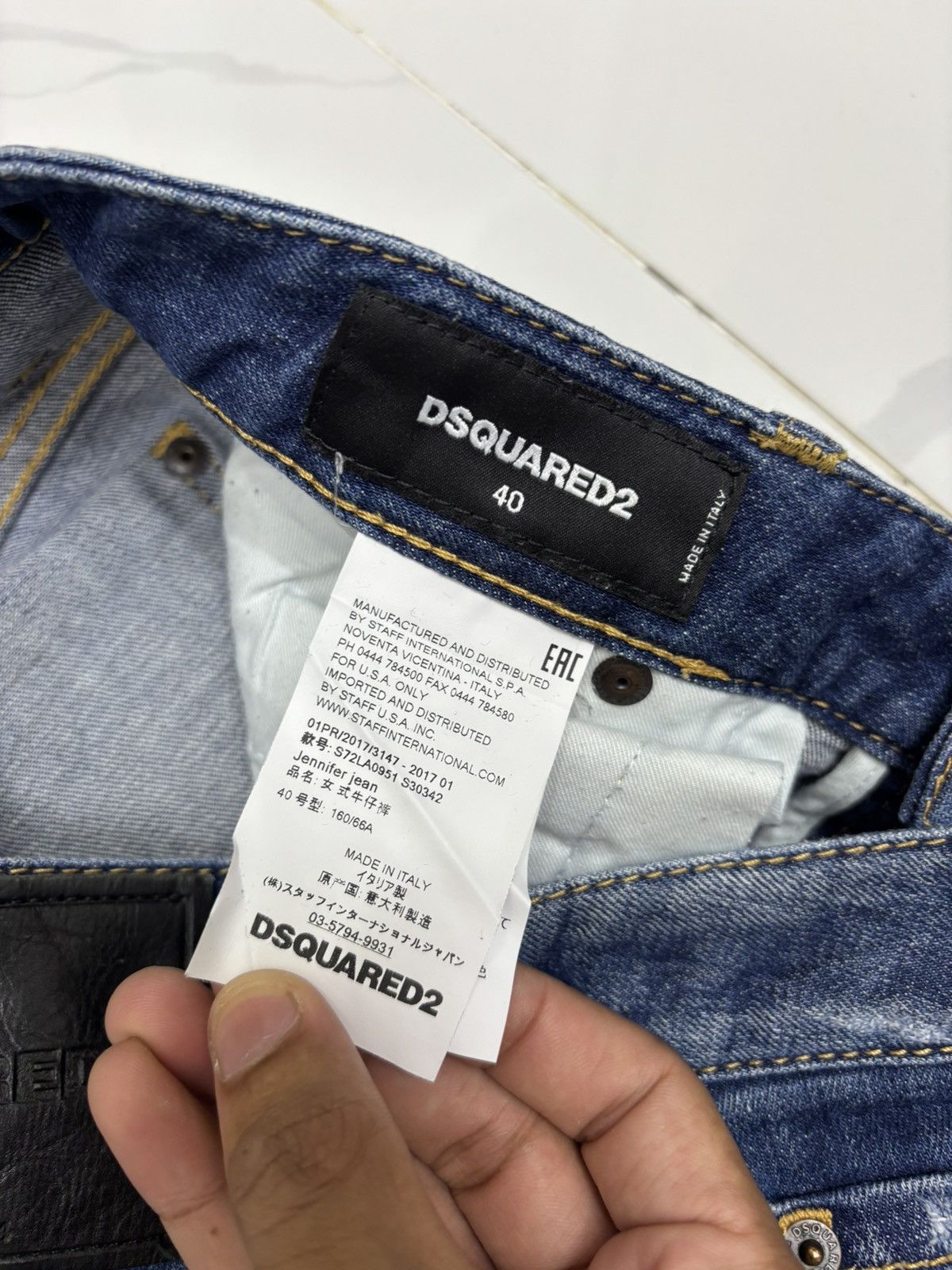 Dsquared2 Dsquared2 Distressed Paint Splatter Slim Straight Jeans Size US 32 / EU 48 - 11 Thumbnail
