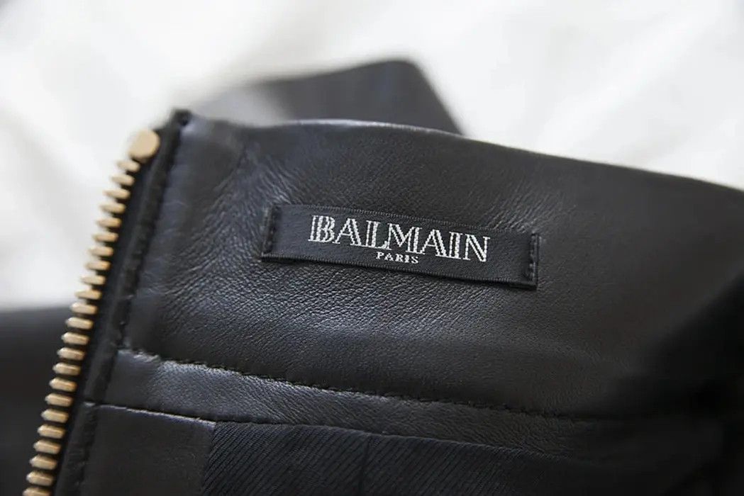 Balmain Resort 2015 black leather mermaid skirt Size 25" / US 0 / IT 36 - 7 Thumbnail