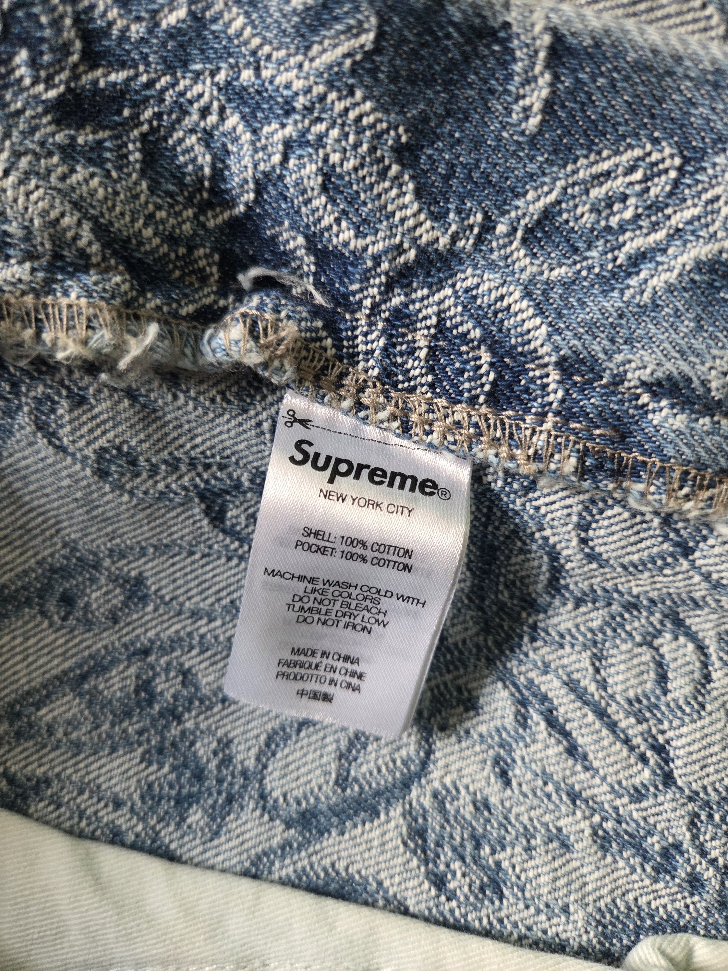 Supreme Supreme FW22 Script Jacquard Double Knee Denim Painter Pant Size US 34 / EU 50 - 9 Thumbnail