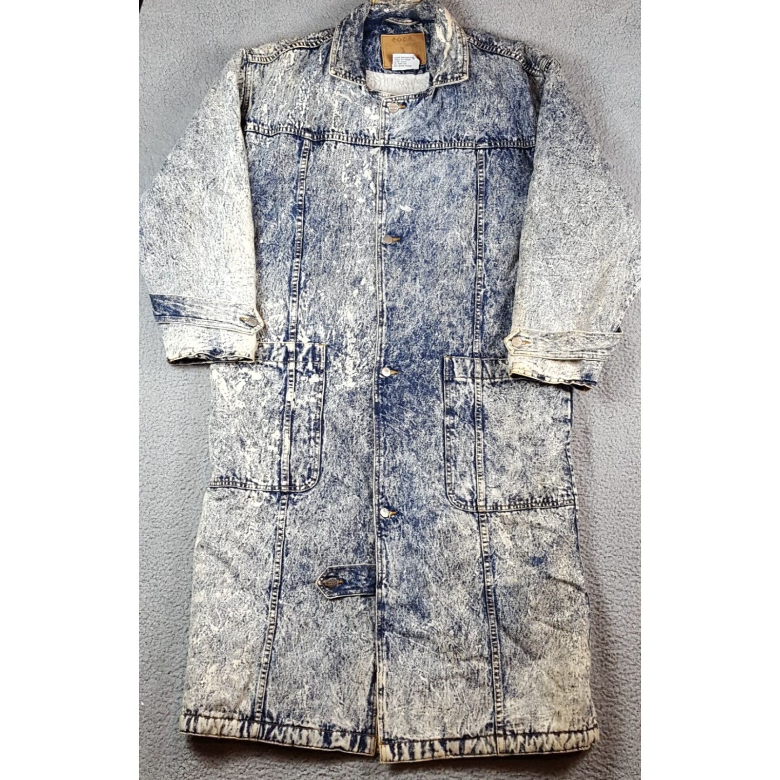 Vintage VINTAGE 80s Acid Wash Sherpa Lined Size M Western Duster Chore Coat Jacket Nike? Wait. Size US M / EU 48-50 / 2 - 2 Thumbnail