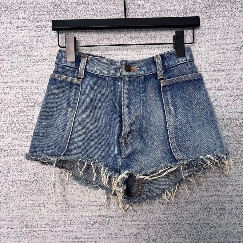 Yves Saint Laurent YSL Wash Denim Shorts Size 25 -2507 Size US 26 / EU 42 - 7 Thumbnail
