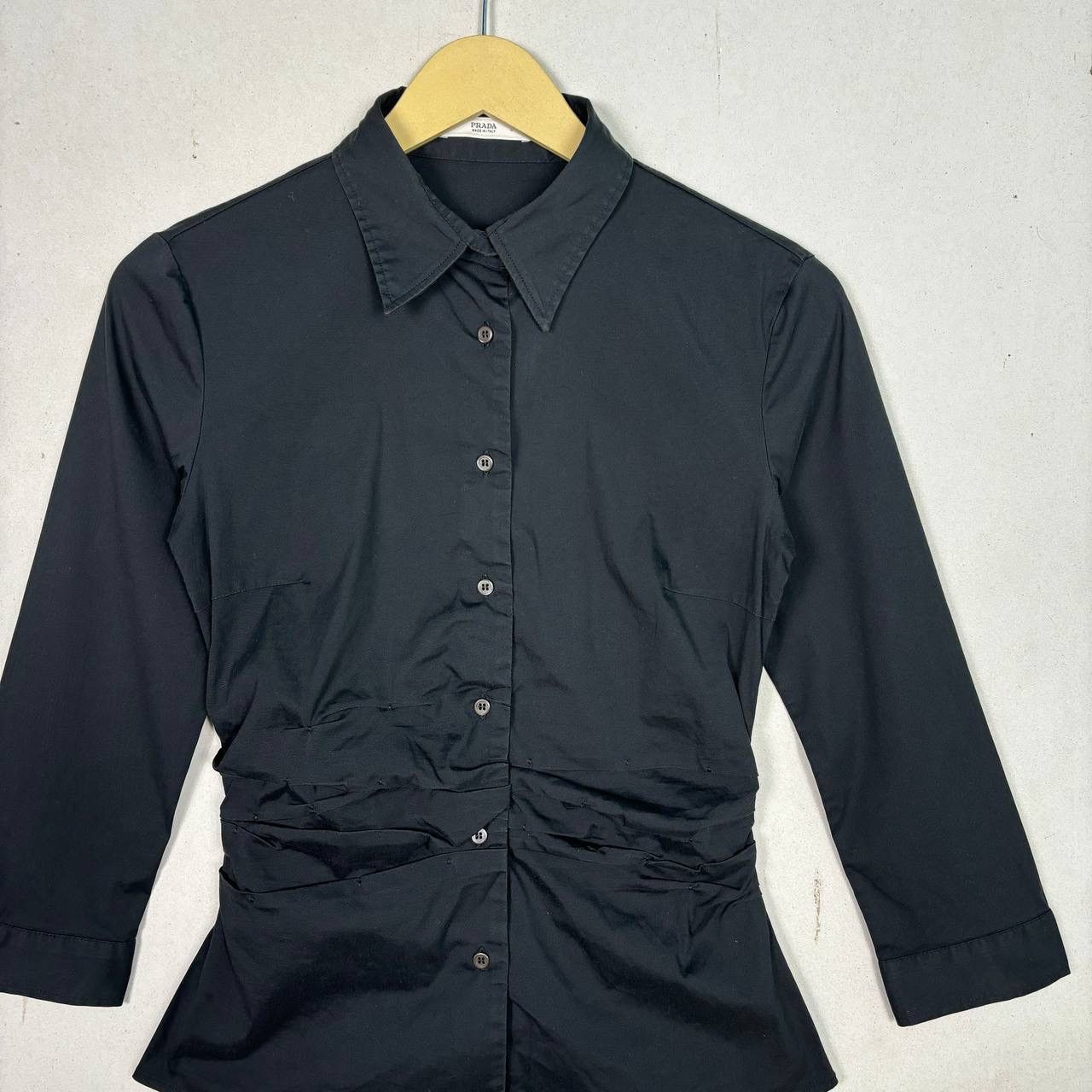 Prada Vintage Prada Ruffle Shirt Black FW1996 Size XS / US 0-2 / IT 36-38 - 3 Thumbnail
