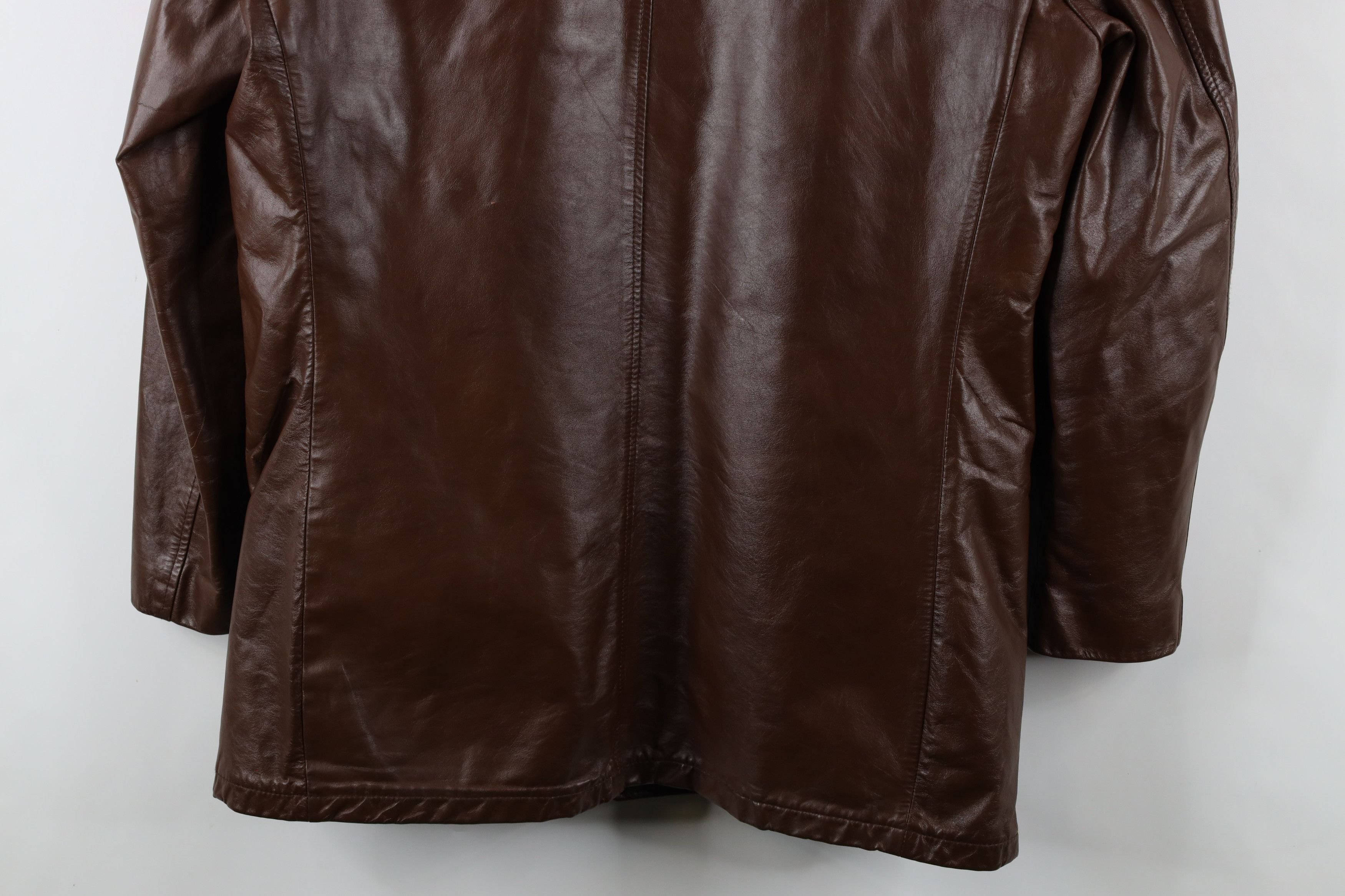 Vintage Vintage 70s Streetwear Leather Rancher Jacket Coat Brown Size US L / EU 52-54 / 3 - 18 Thumbnail