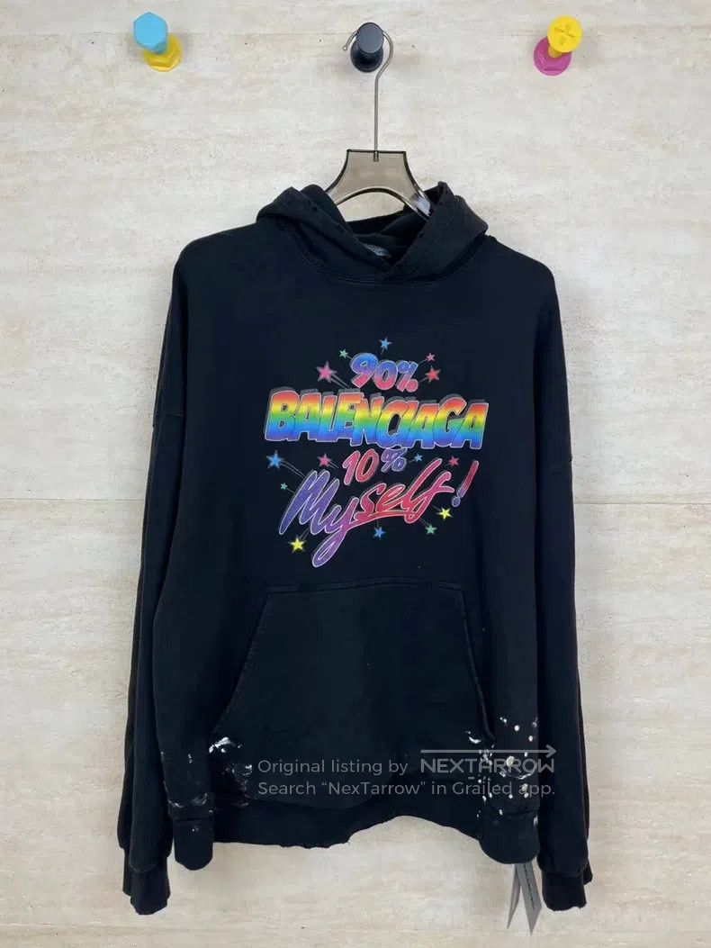 Balenciaga Balenciaga Spray-Painted Rainbow Hoodie Size US M / EU 48-50 / 2 - 1 Thumbnail