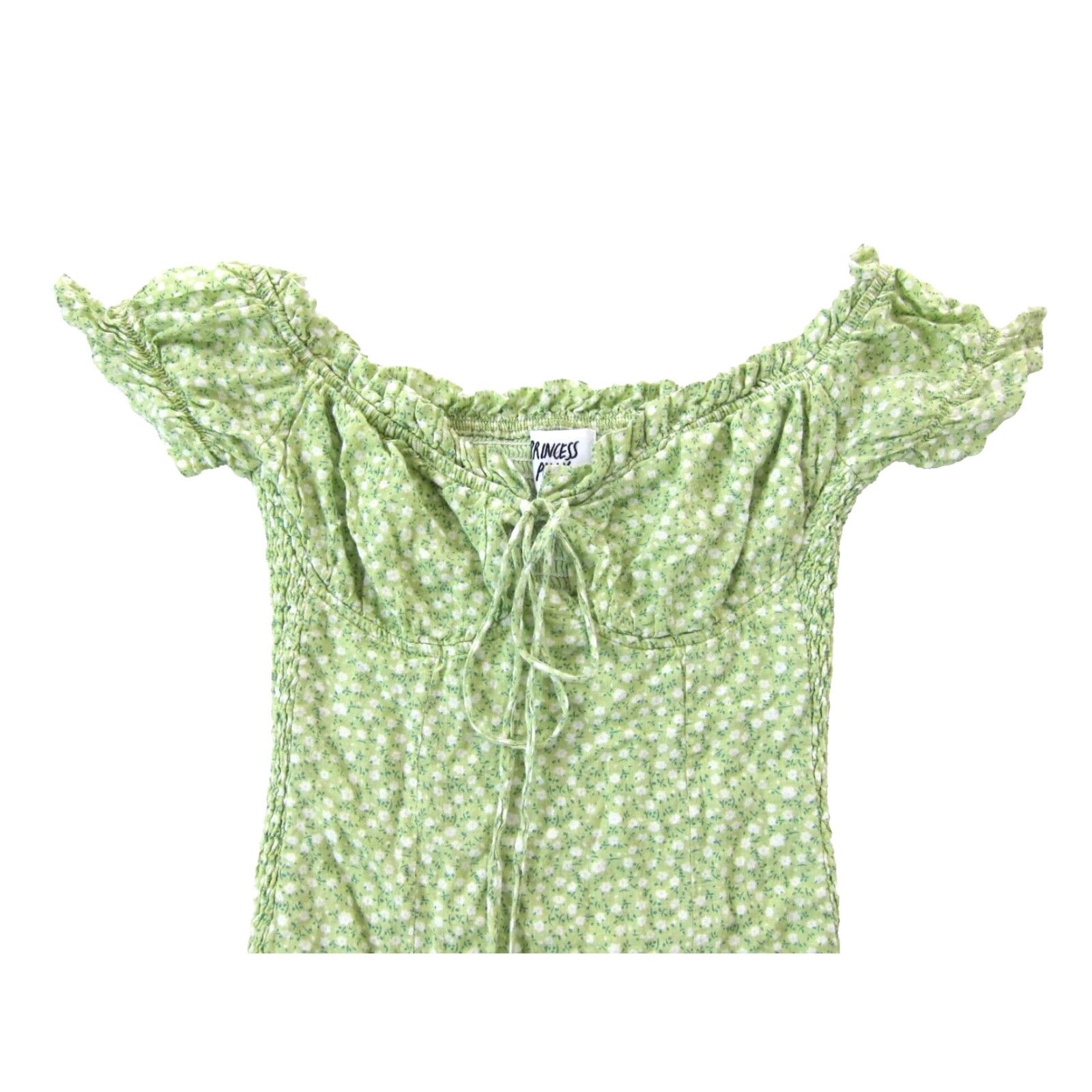 PRINCESS POLLY Princess Polly Green White Floral Cap Sleeve Sheath Dress 2 Women XS Rayon Cotton Stretch Floral Pattern 2/XS Size XS / US 0-2 / IT 36-38 - 3 Thumbnail