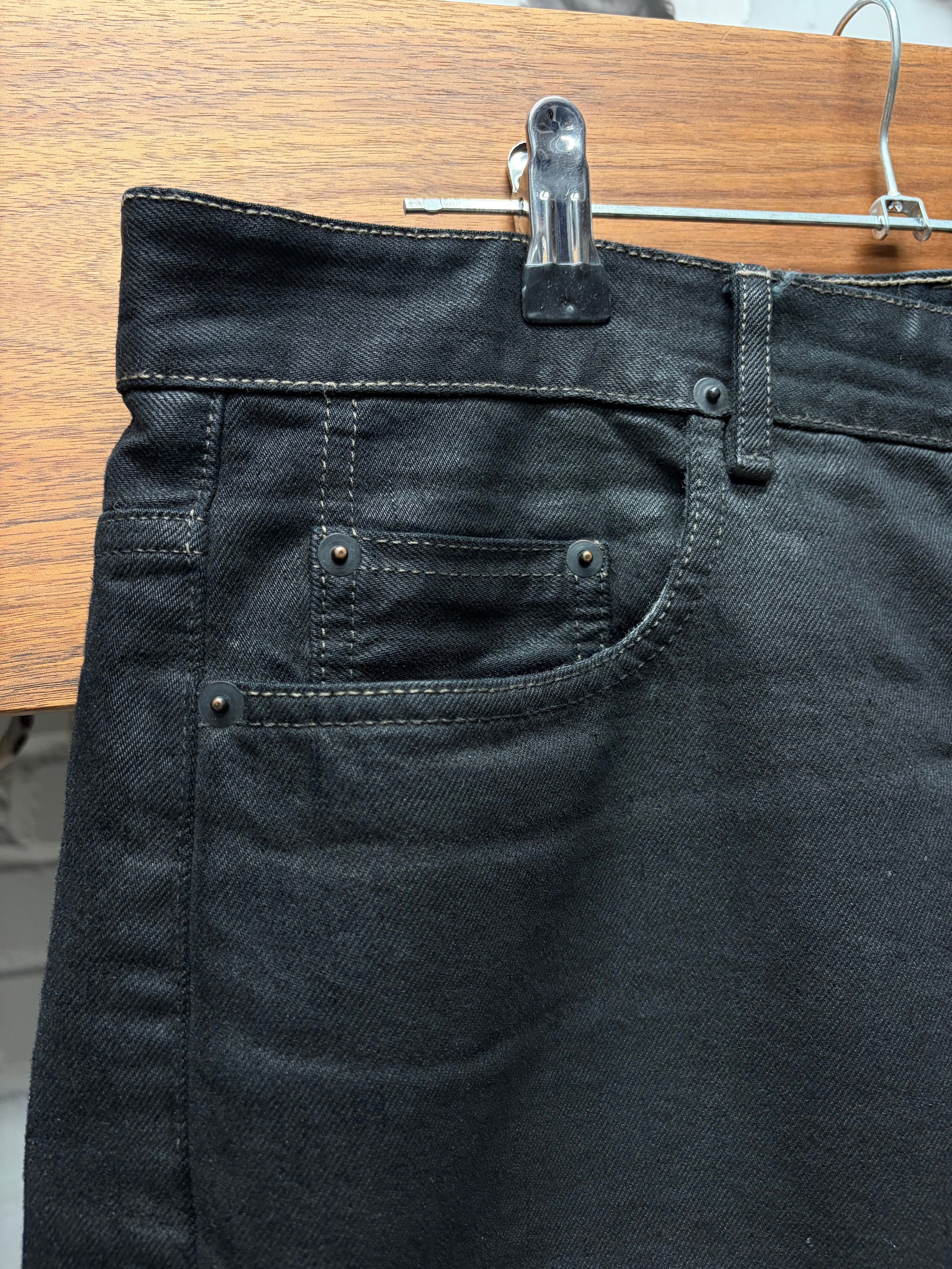 Rick Owens Rick Owens ‘Torrence Cut’ Waxed Black Cropped Denim Size US 32 / EU 48 - 2 Thumbnail