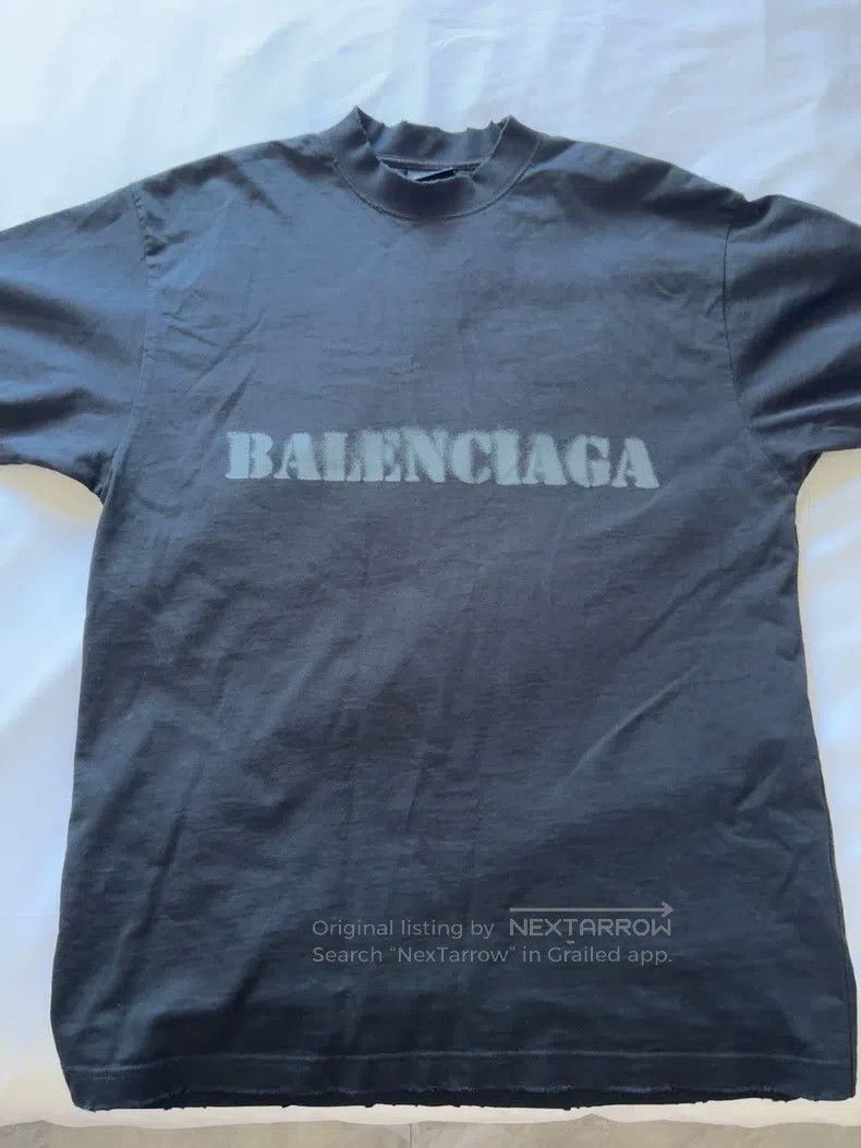 Balenciaga Balenciaga Letter printed T-shirt with round neck and shor Size US XS / EU 42 / 0 - 1 Thumbnail