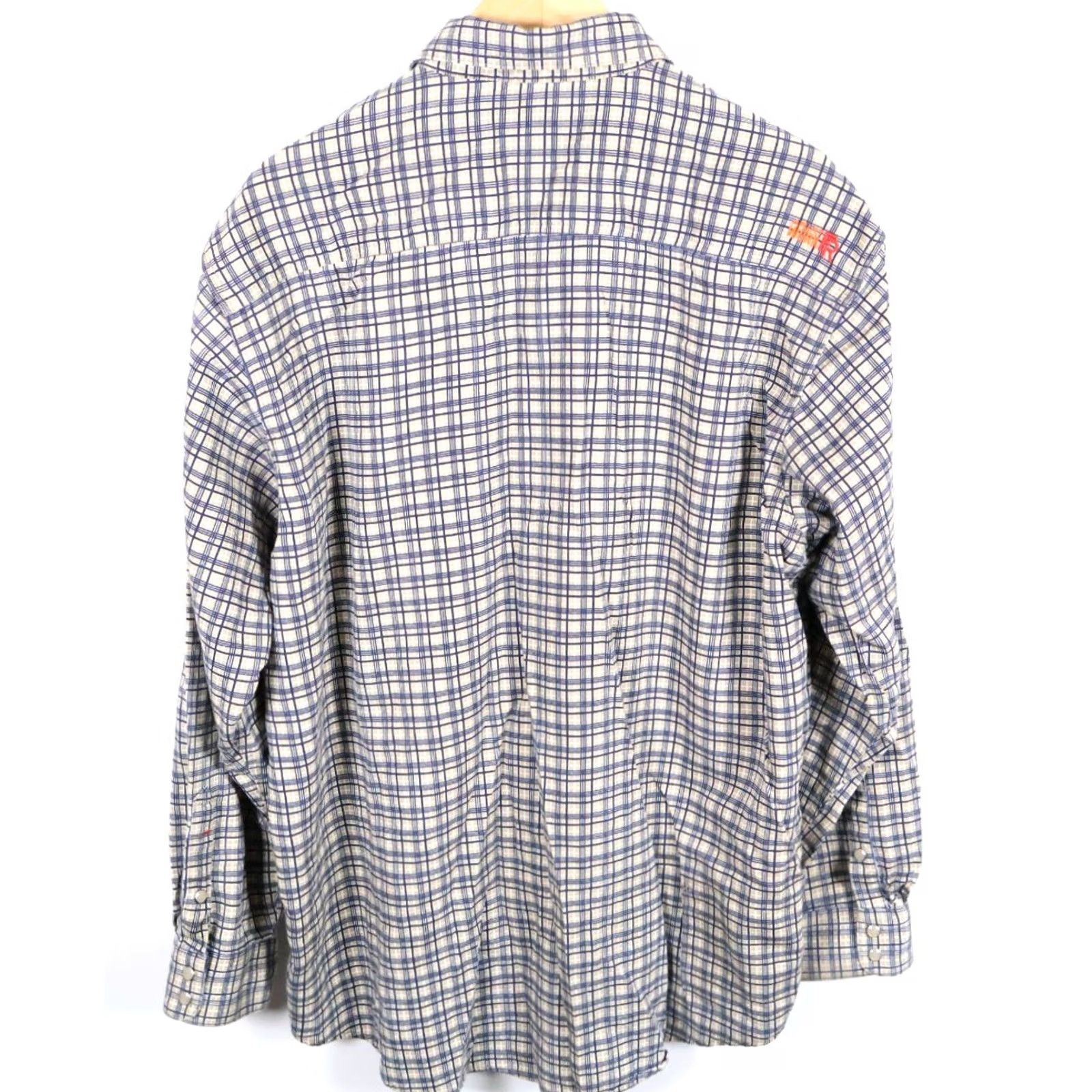 Ariat Ariat Shirt Men's 2XL FR Snap Long Sleeve Plaid Beige Blue Heavyweight Cotton Workwear Size US XXL / EU 58 / 5 - 2 Thumbnail