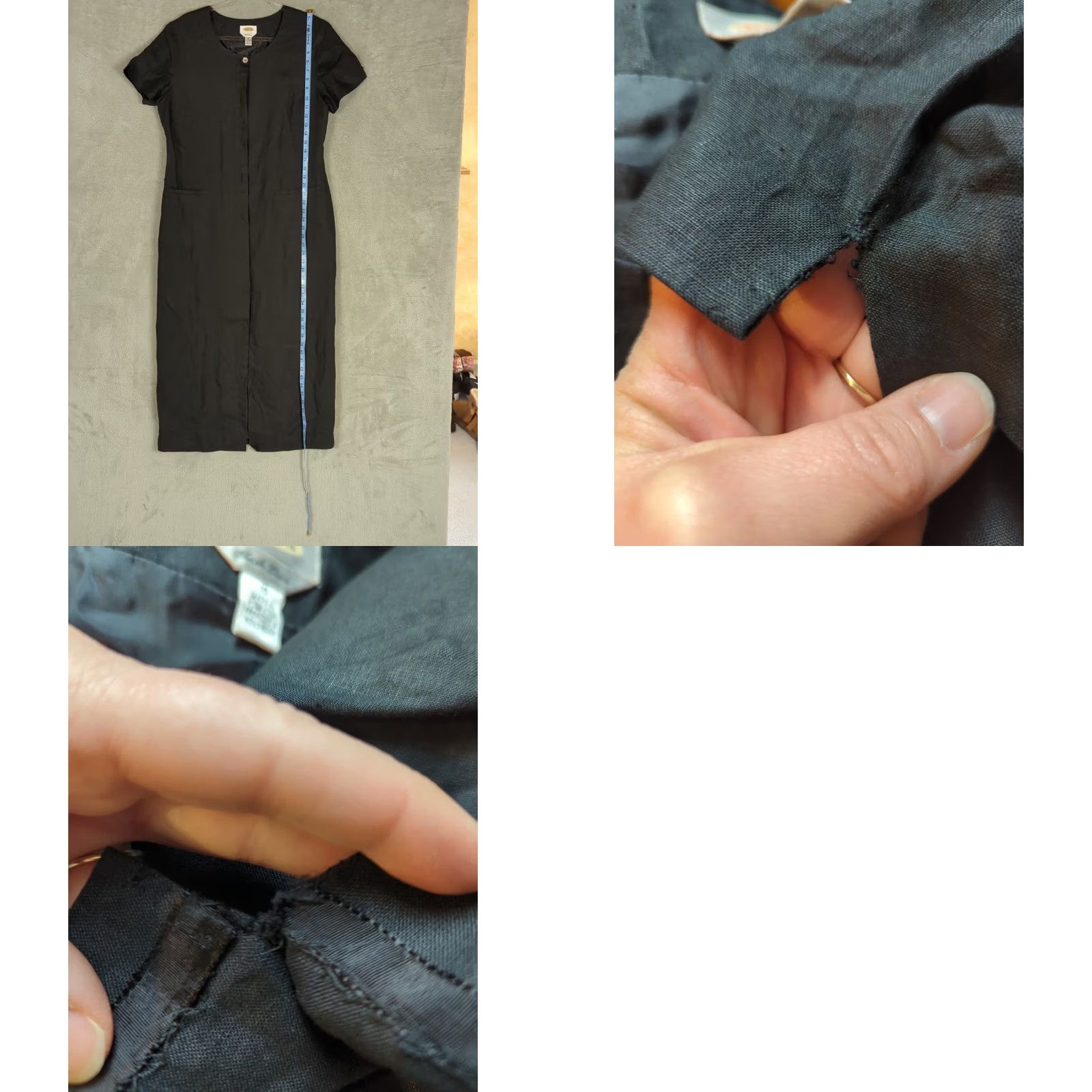 Talbots Vtg Talbots Maxi Dress Irish Linen Button Front Black Lagenlook Goth Short Sleeve Round Neck Tailored Casual Party/Cocktail Womens 16 Size XXL / US 16-18 / IT 52-54 - 9 Thumbnail