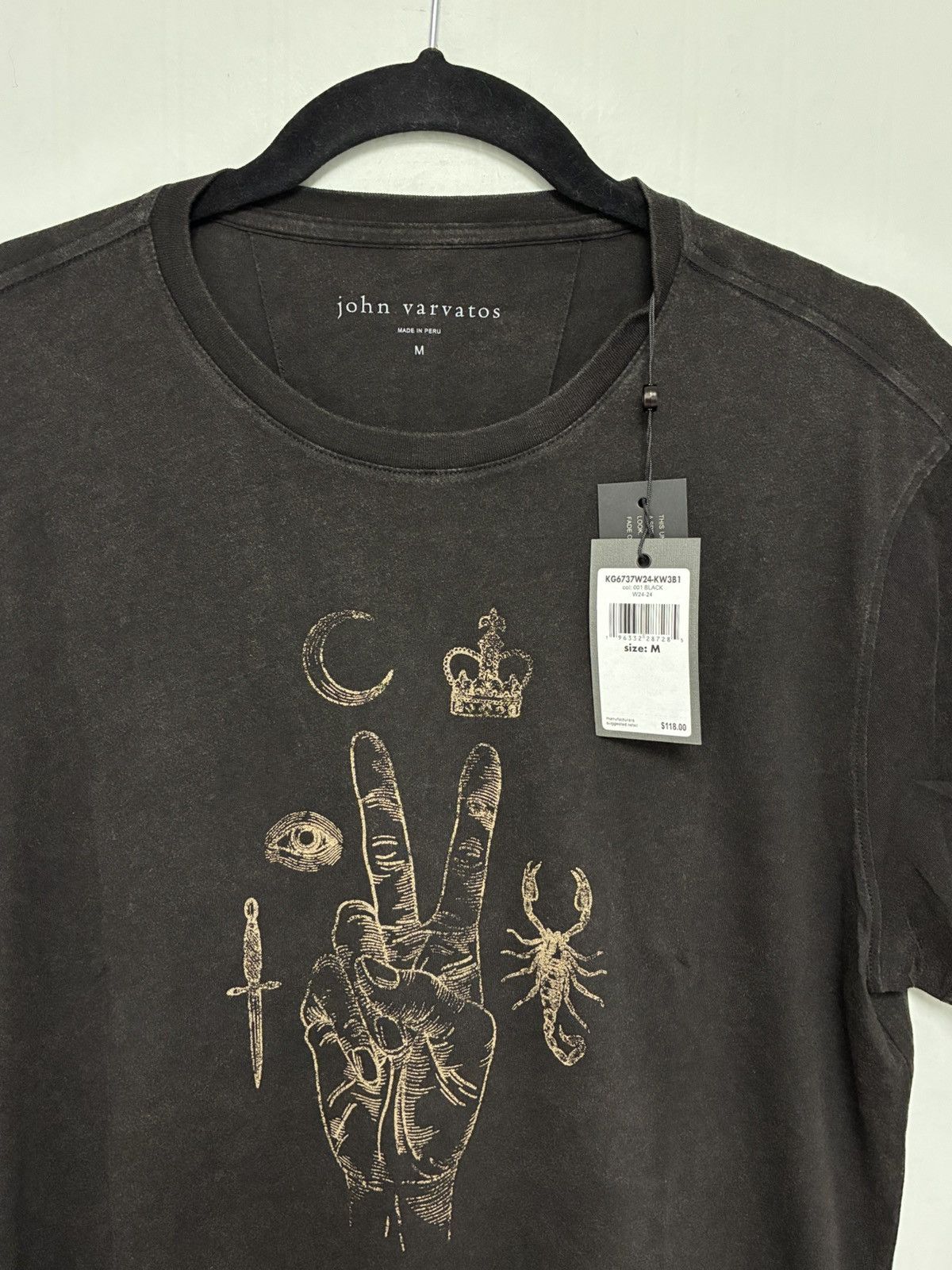 John Varvatos Peace Scorpio Black Graphic Tee Size medium Size US M / EU 48-50 / 2 - 2 Thumbnail