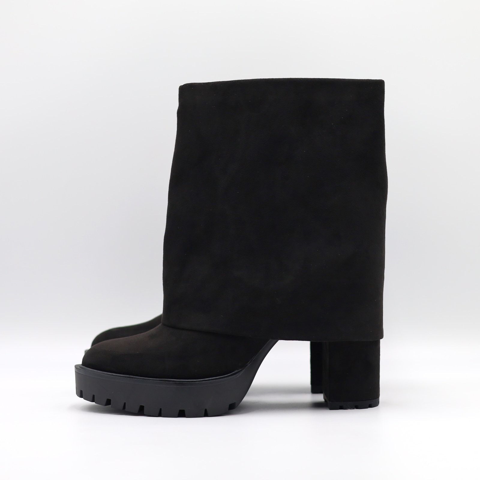 The Unbranded Brand I.N.C Int Concepts Women Black Fold-Over Dress Booties US 9 Size US 9 / IT 39 - 4 Thumbnail