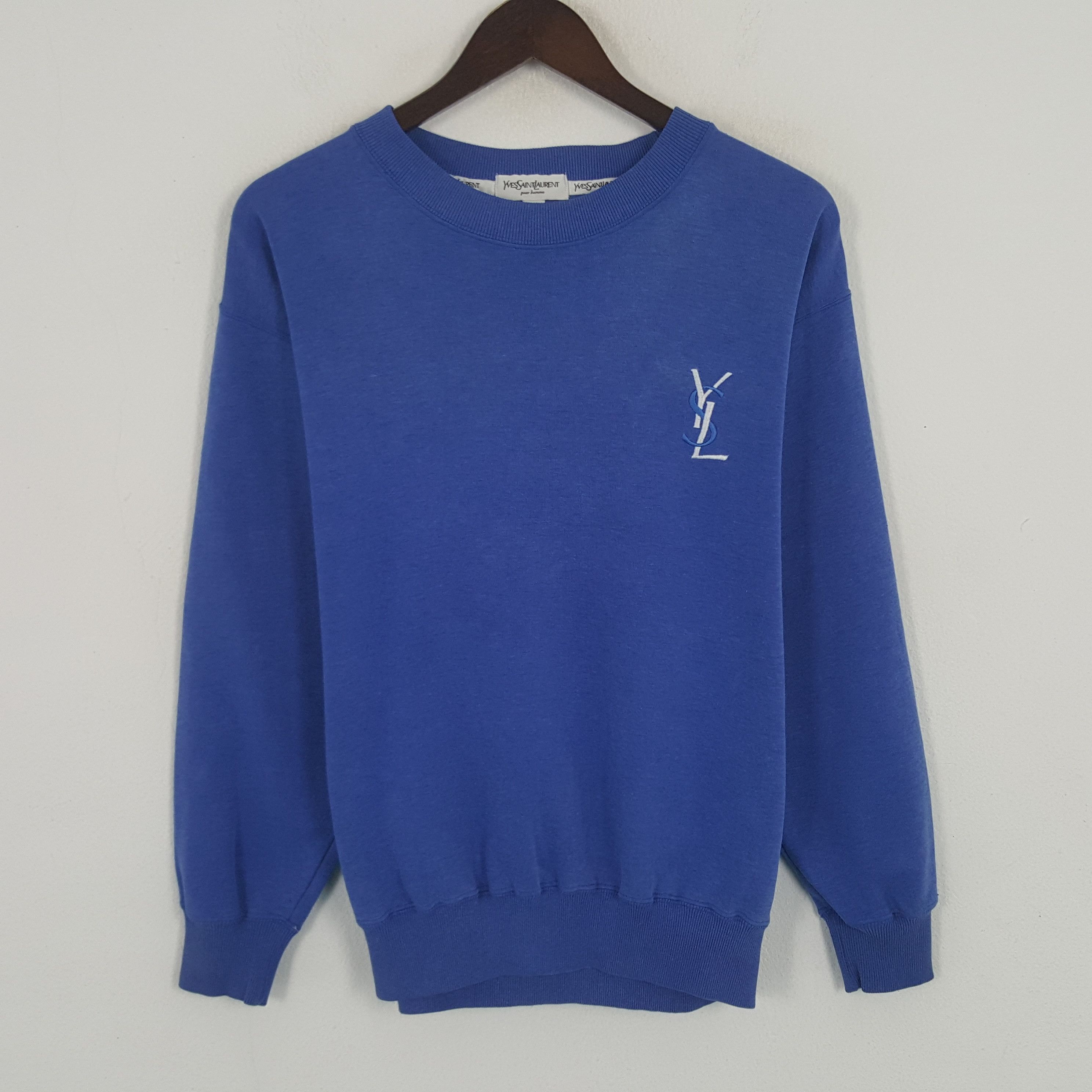 Vintage × Yves Saint Laurent Vintage Yves Saint Laurent Embroidery Logo Sweatshirt Size US M / EU 48-50 / 2 - 3 Thumbnail