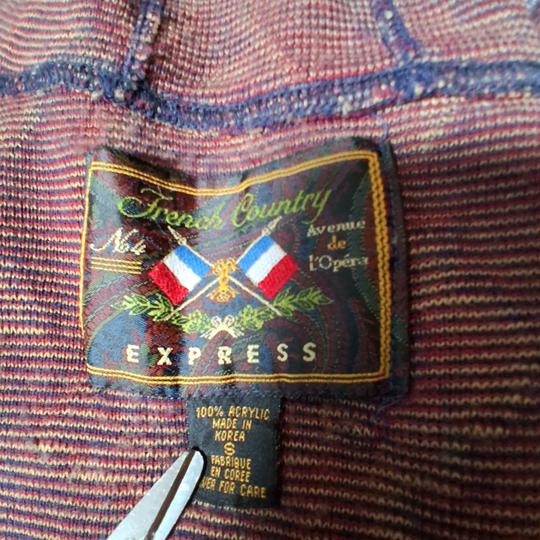 Express VINTAGE Express Tricot Fleece Shirt Jacket 90s Floral Blue Maroon Women S Pullover Zip Hooded Size S / US 4 / IT 40 - 6 Thumbnail