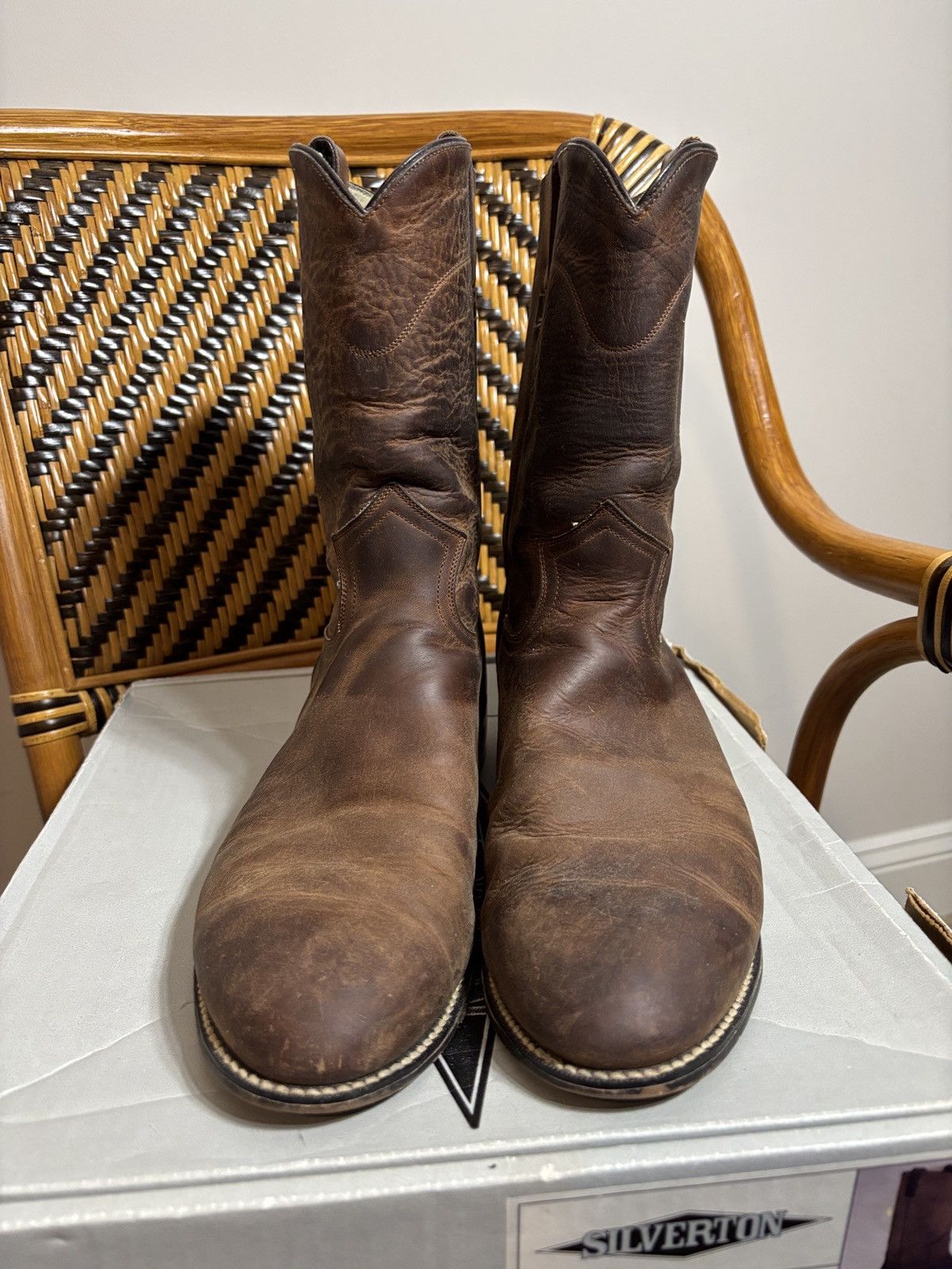 Other Silverton Western Roper Boots Cowboy Leather Size 11.5 D Size US 11.5 / EU 44-45 - 2 Thumbnail