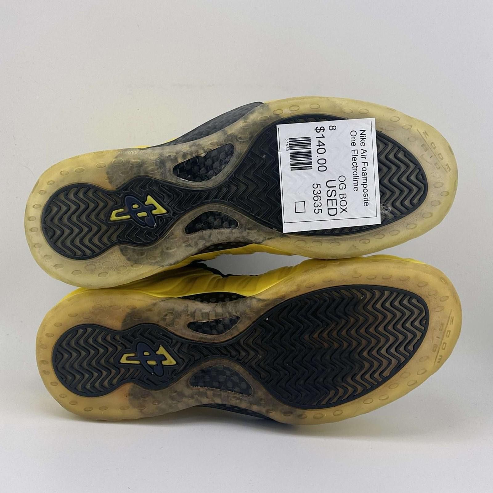 Nike Foamposite One Electrolime US 8 Used with Box 314996-330 Size US 8 / EU 41 - 5 Thumbnail