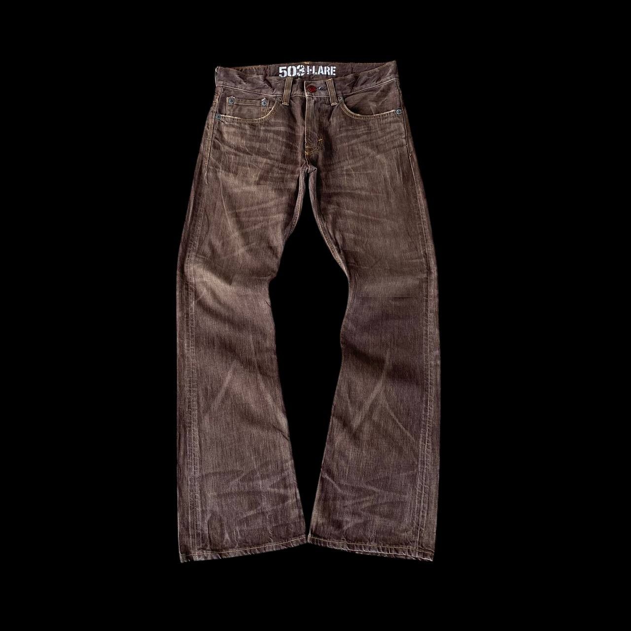 Edwin FLARE EWDIN 503 HERINGBONE GHOSTCLAW DARK BROWN Size US 30 / EU 46 - 4 Thumbnail
