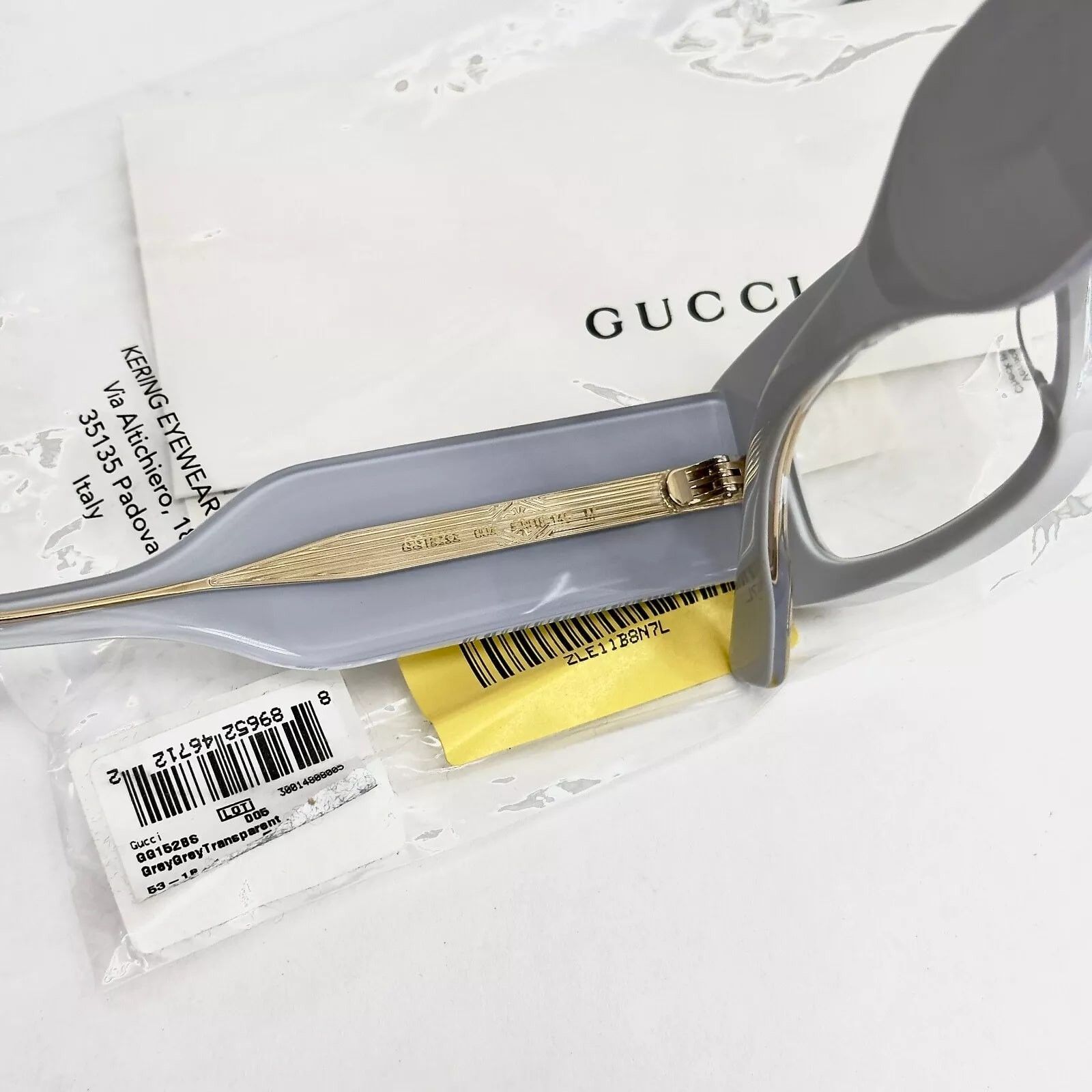 Gucci GUCCI 1528 White Violet Narrow Sculpted Logo Pin Gg1528S 005 Size ONE SIZE - 3 Thumbnail