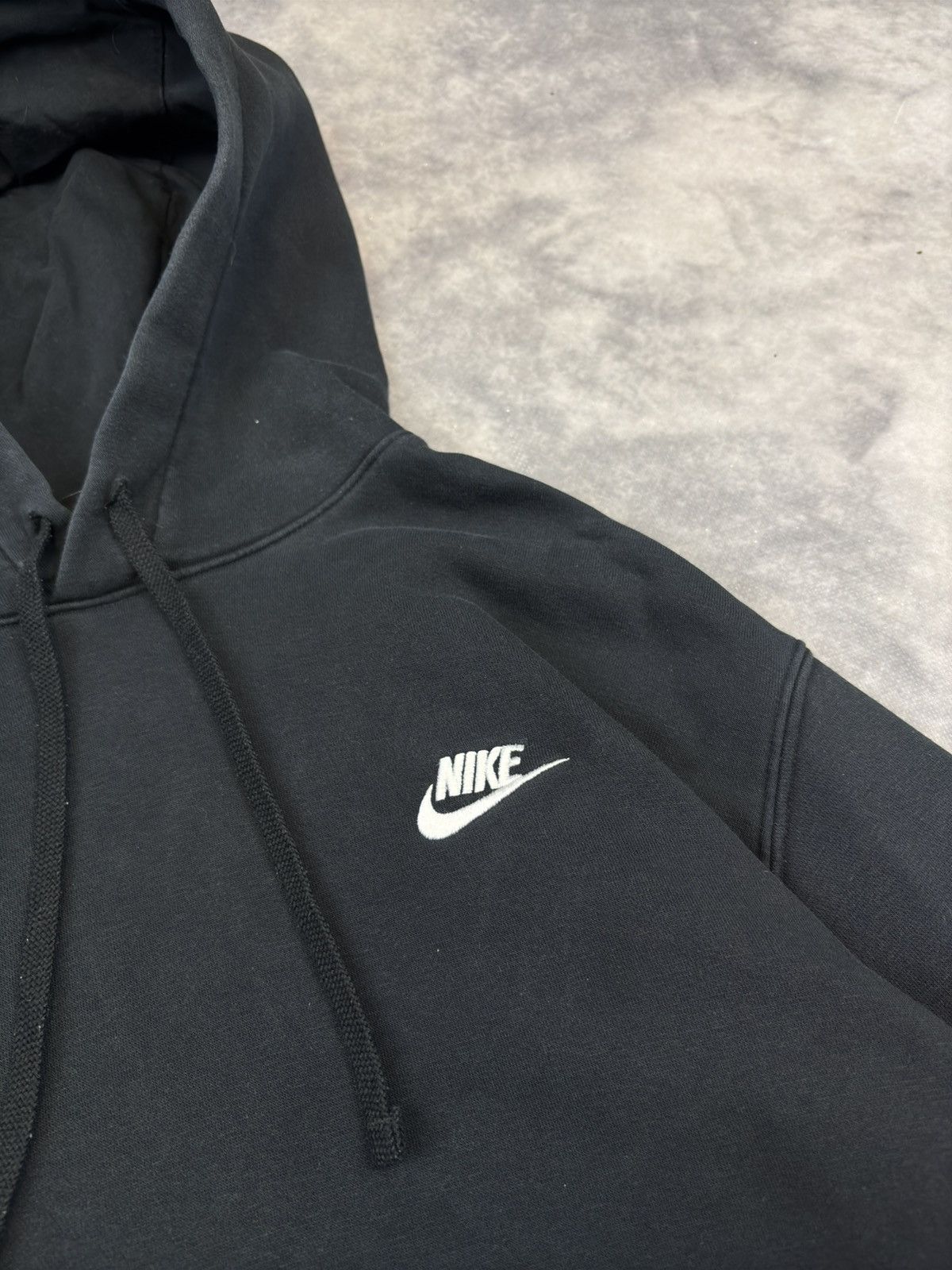 Nike × Vintage NIKE Y2K SWOOSH FADED BLACK DRILL HOODIE BOXY SKATEBOARD Size US L / EU 52-54 / 3 - 2 Thumbnail