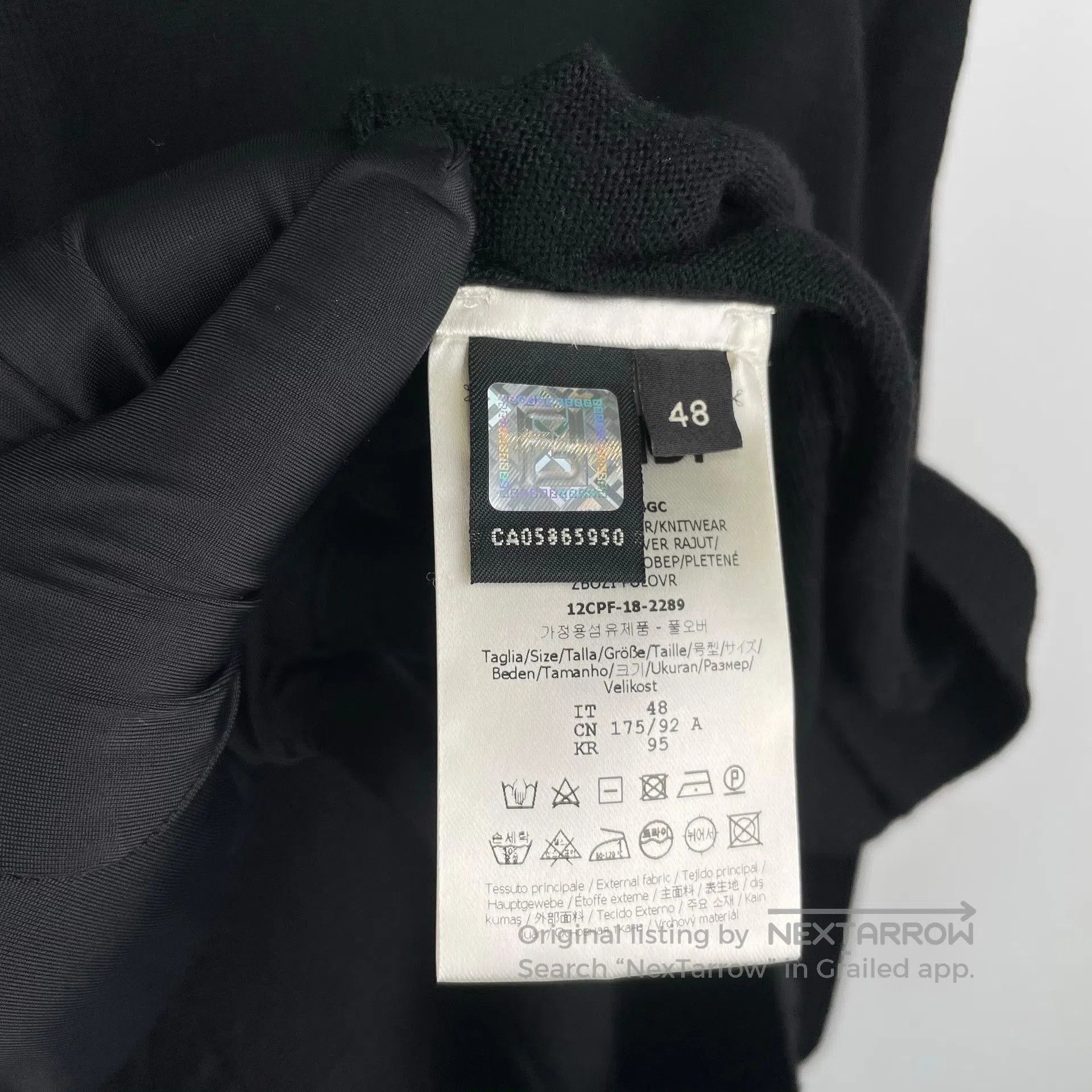 Fendi FENDI Black wool knit sweater with classic double F patter Size US M / EU 48-50 / 2 - 4 Thumbnail