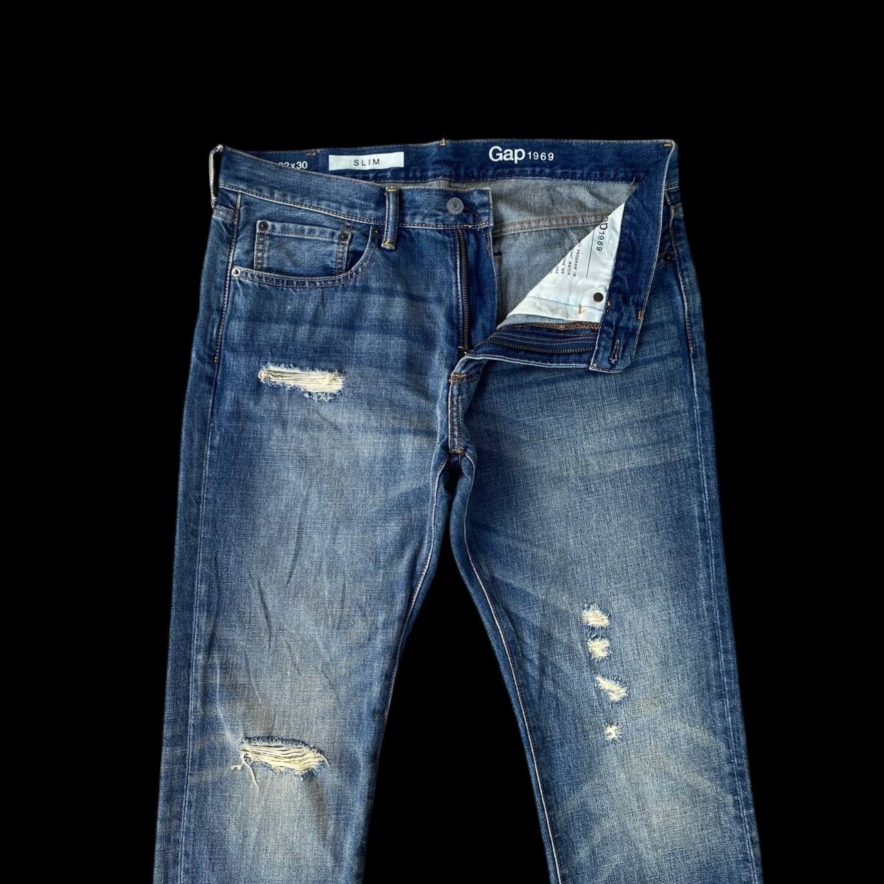 Gap VINTAGE Y2K GAP DISTRESSED GRUNGE DENIM Size US 33 - 7 Thumbnail