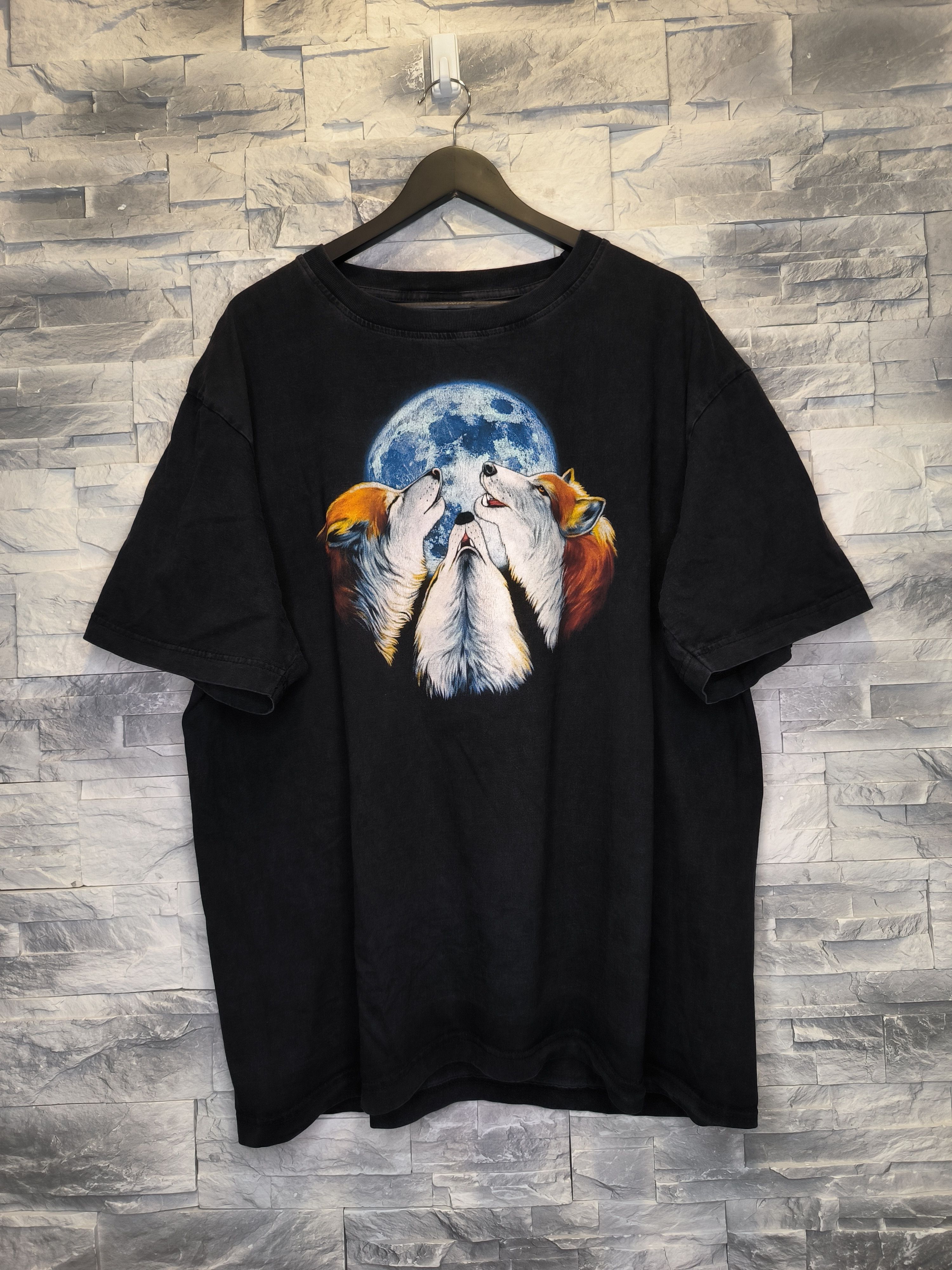 Other Vintage Tab Sons Nature Graphic Wolves Tee Black 90s Size US XXL / EU 58 / 5 - 1 Thumbnail