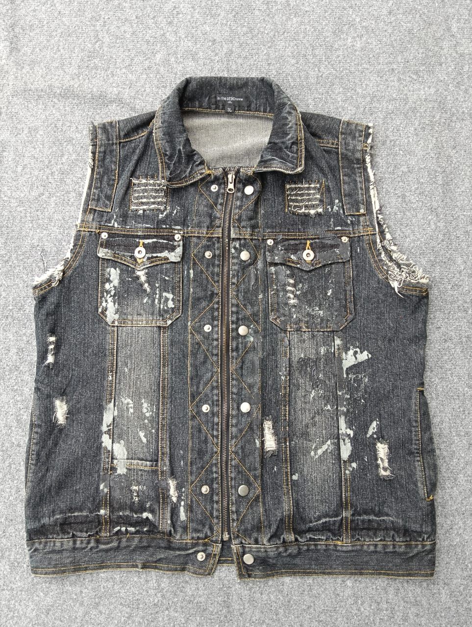 In The Attic IN THE ATTIC homme Destroyed Denim sleeveless jacket. Size US M / EU 48-50 / 2 - 1 Thumbnail
