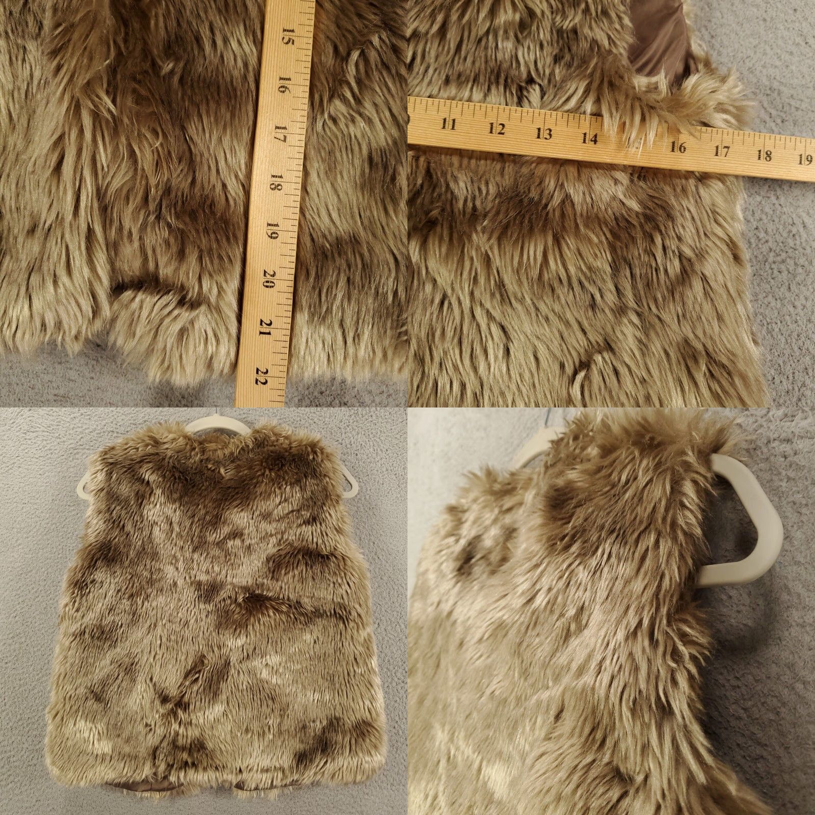 Vintage Vocal Women's Faux Fur Vest Small Brown Casual Bohemian Sleeveless Lined Pockets Size S / US 4 / IT 40 - 8 Thumbnail