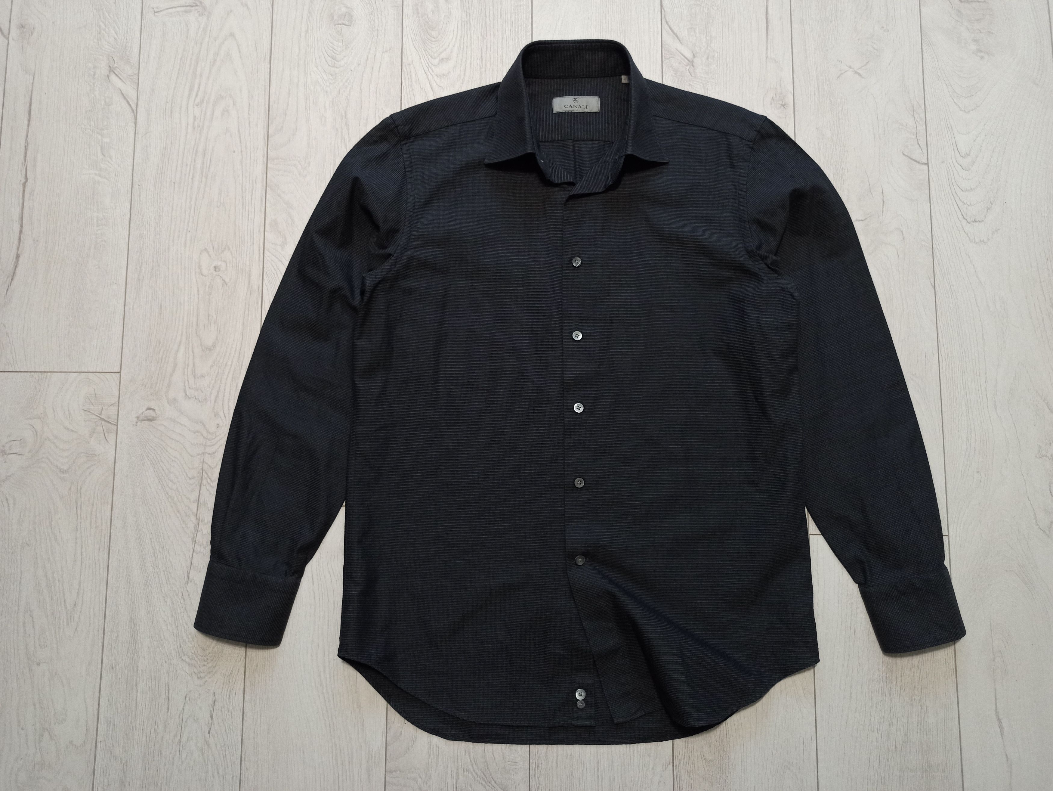 Canali Canali Mens Black Shirt Size US M / EU 48-50 / 2 - 2 Thumbnail