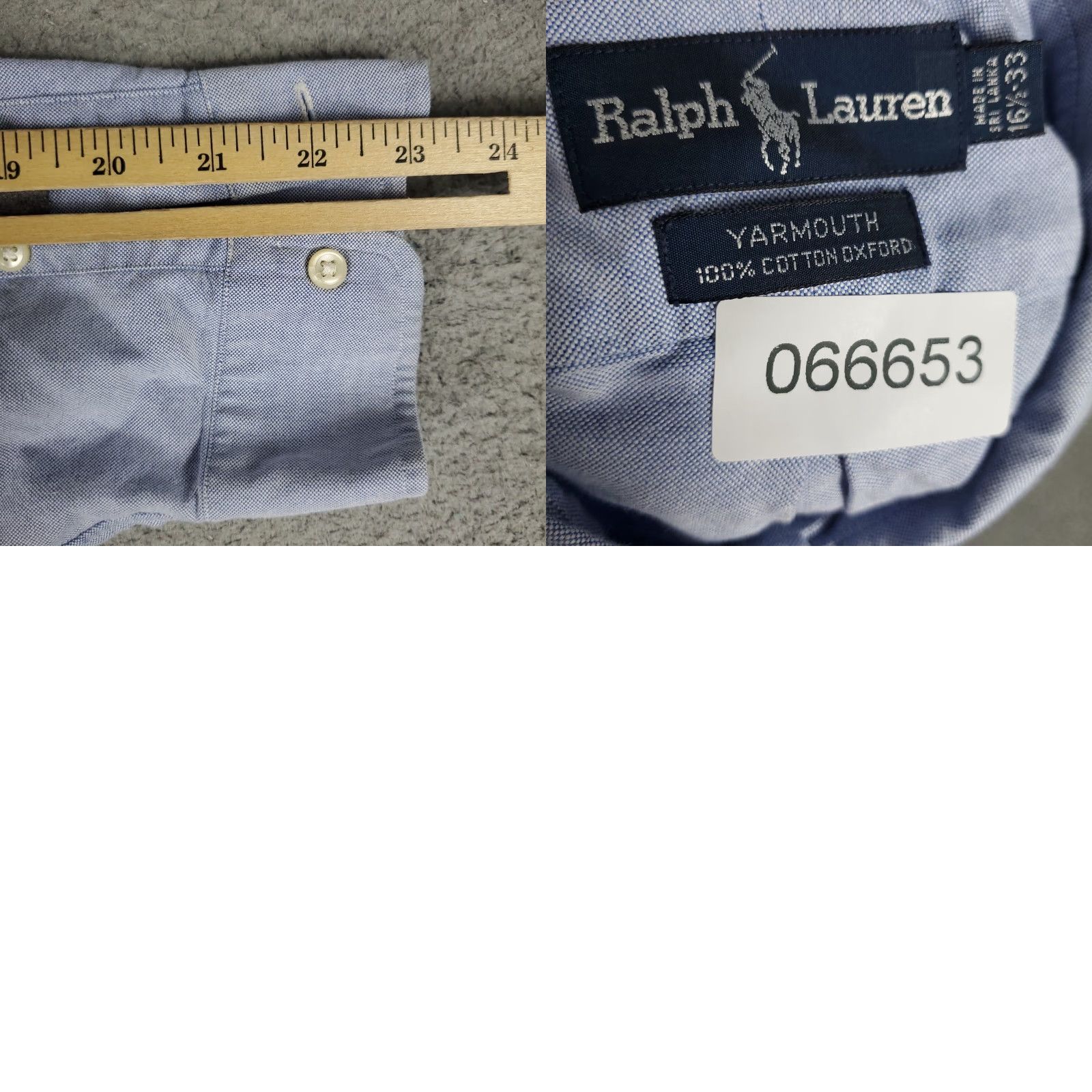 Ralph Lauren Ralph Lauren Shirt Mens 16.5 Blue Pony Dress Button Up Long Sleeve Size 46R - 8 Thumbnail