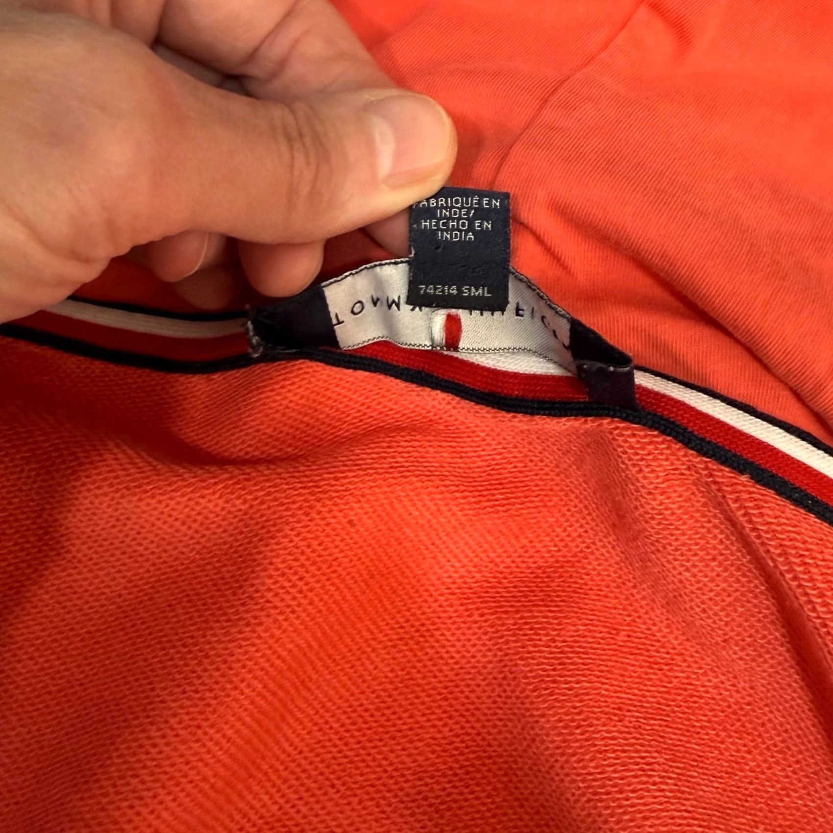 Tommy Hilfiger Tommy Hilfiger XL Hoodie Coral Full Zip French Terry Sporty Athleisure Retro Size XL / US 12-14 / IT 48-50 - 6 Thumbnail
