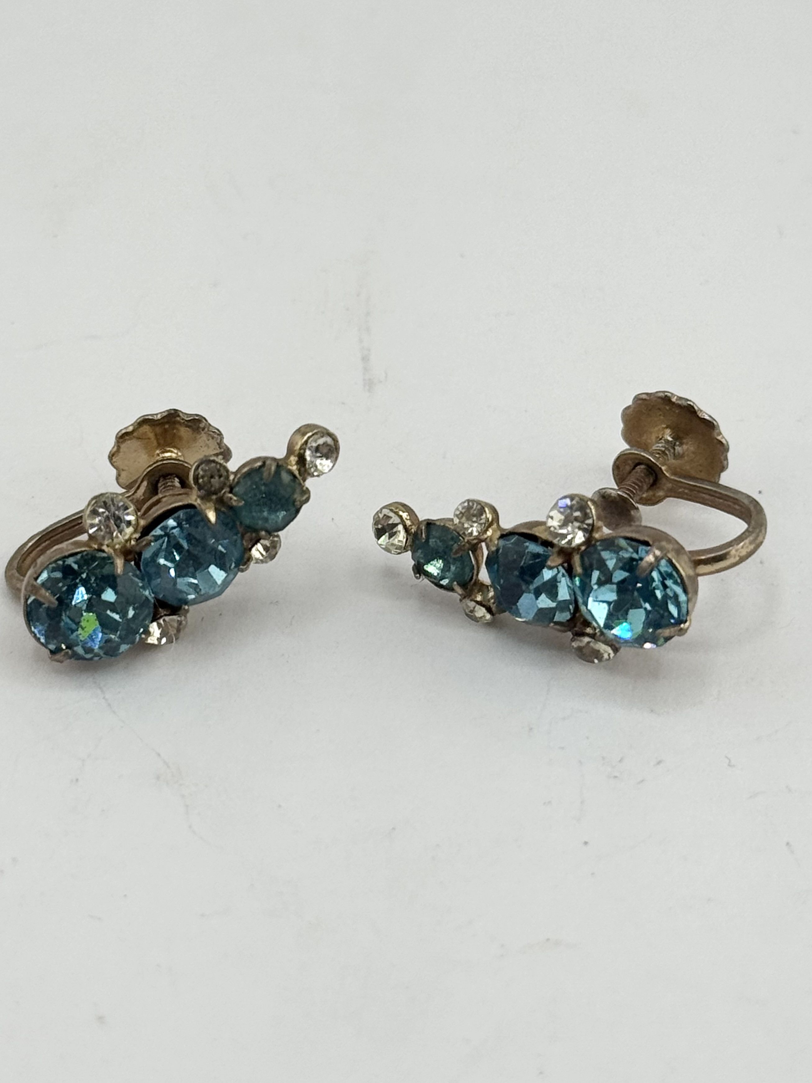 Vintage Vintage Coro blue rhinestone earrings Size ONE SIZE - 2 Thumbnail