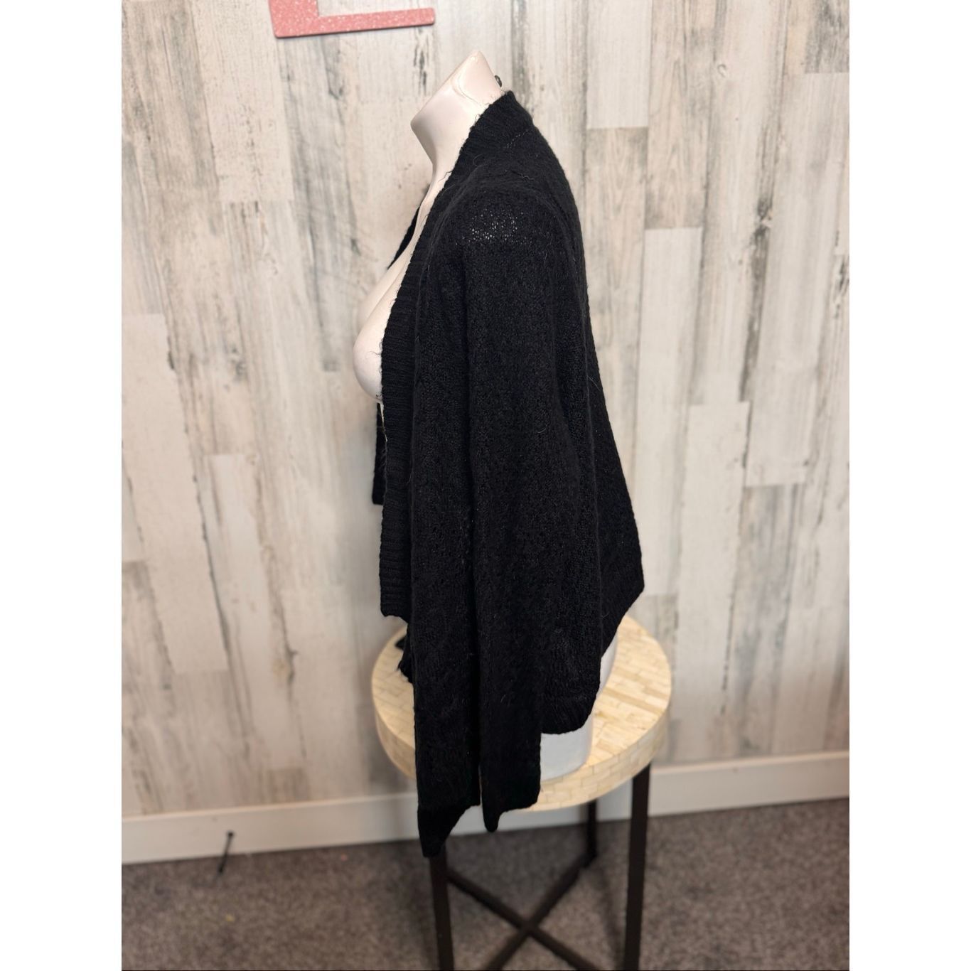 Sonoma Sonoma Lifestyle Black Open Front Knit Cardigan Size L Size L / US 10 / IT 46 - 2 Thumbnail