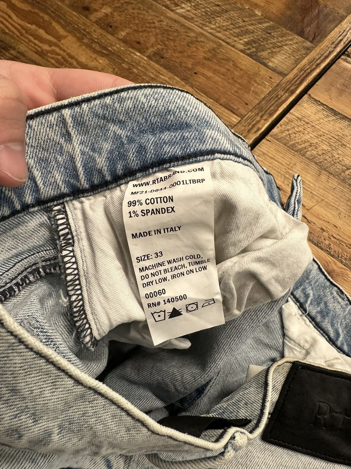 Rta Rta Rest In Peace Patch Washed Blue Denim Jeans Size 33 Size US 33 - 6 Thumbnail