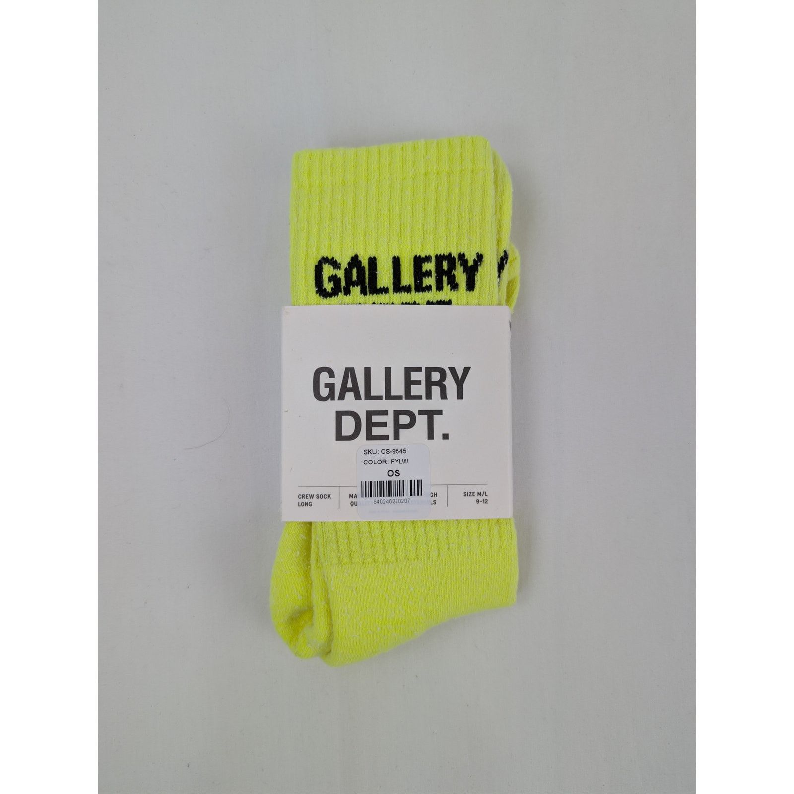 Gallery Dept. o1rshd1 Q:5 / Size: OS/ Gallery Dept. Logo Socks Fluo Yellow Size ONE SIZE - 2 Thumbnail