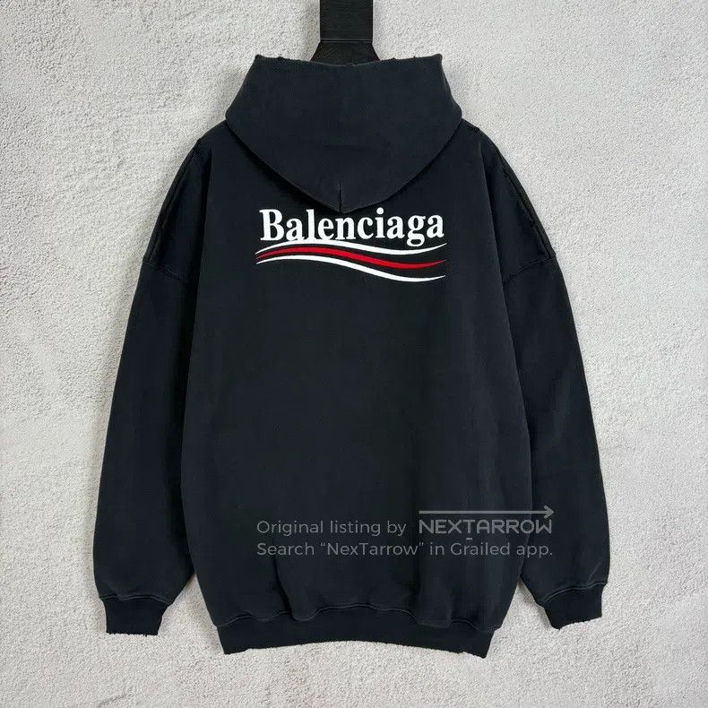 Balenciaga Balenciaga Wave Coke Letter Embroidery Destroyed Hoodie Size US XS / EU 42 / 0 - 2 Thumbnail