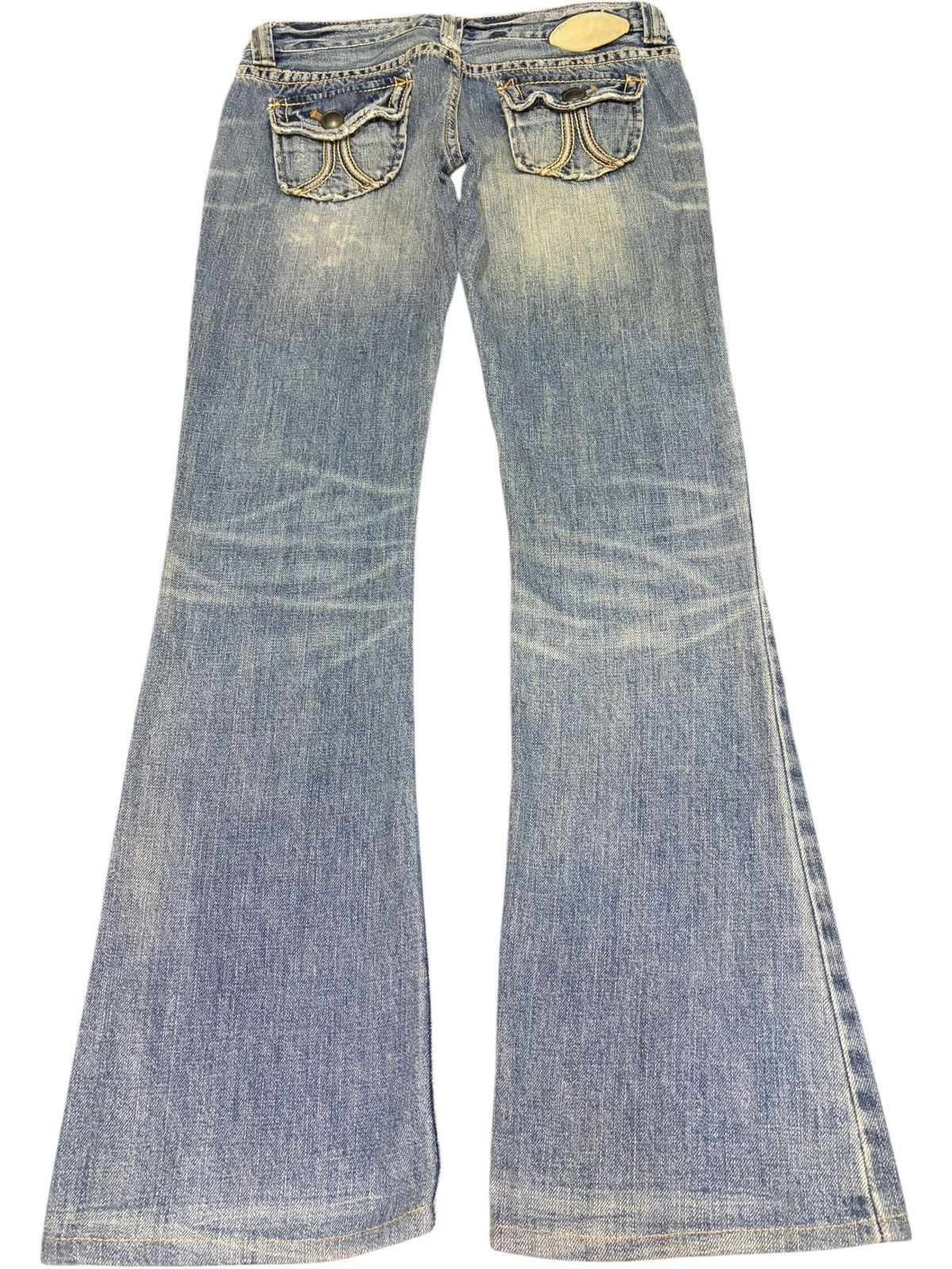 Diesel Vintage Japanese Brand Distressed Low Rise Flare Jeans Size 28" / US 6 / IT 42 - 2 Thumbnail