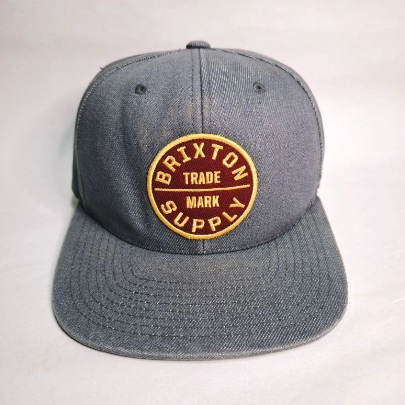 Brixton × Vintage Brixton Supply Black Snapback Cap – Embroidered Patch, Mesh Size ONE SIZE - 1 Thumbnail