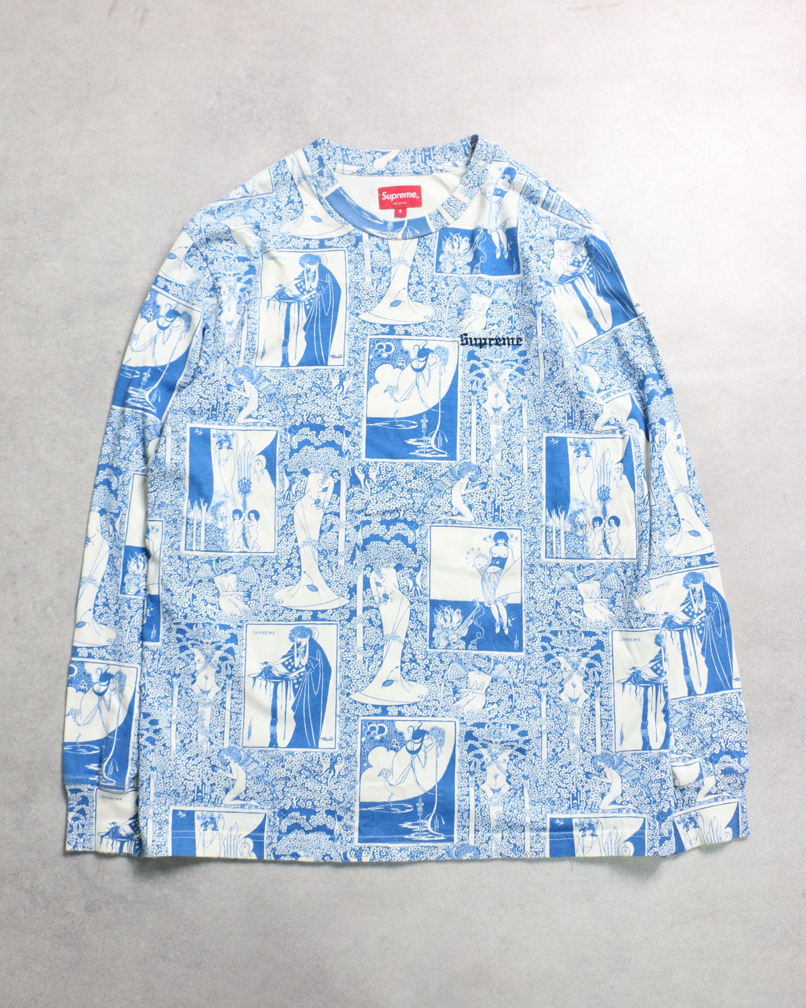 Supreme Supreme 99 L/S Football Top FTP Large White Blue | Grailed