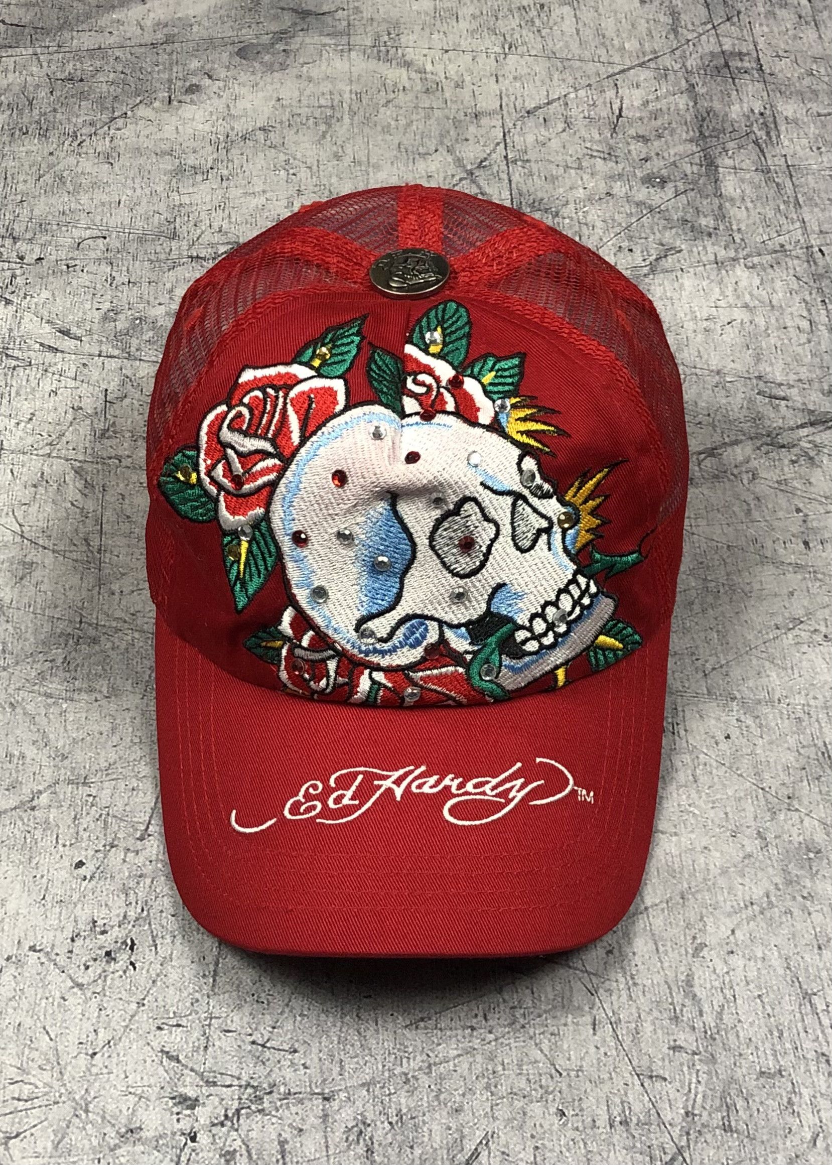 Ed Hardy Vintage Ed Hardy Skulls Roses Trucker Cap Size ONE SIZE - 1 Thumbnail